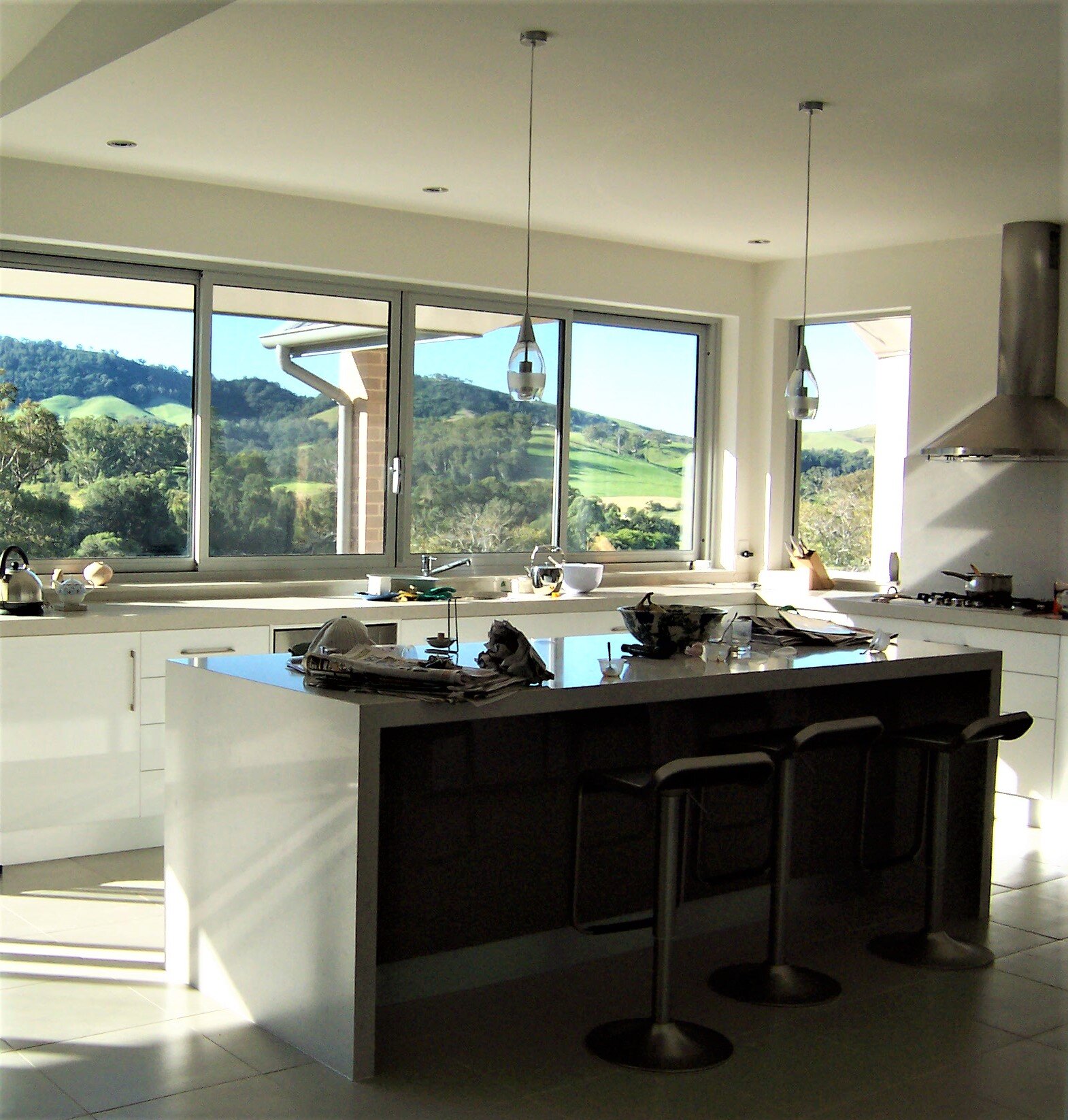 sunlit kitchen facing north