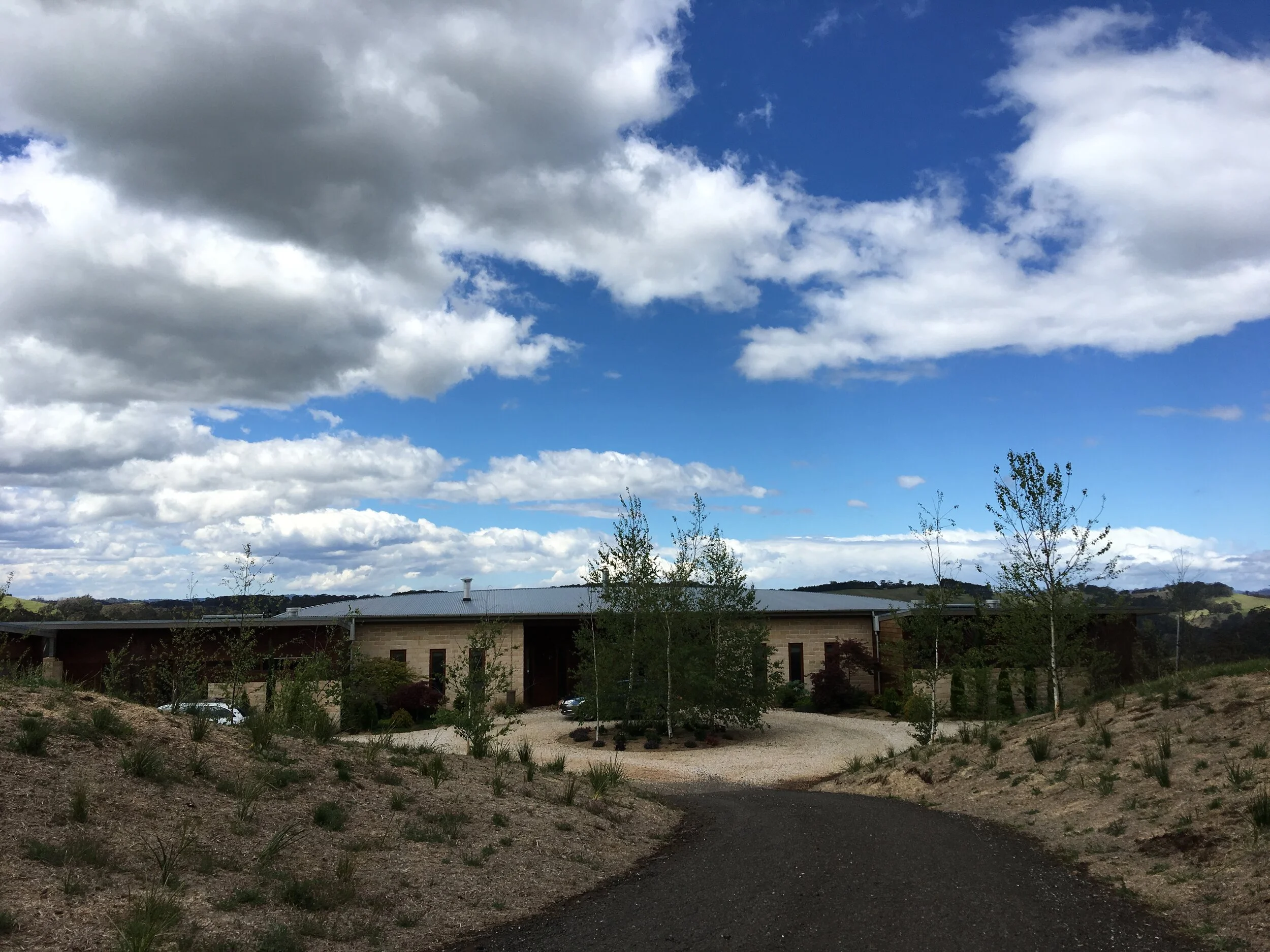 house is set back 450m from the road to provide privacy