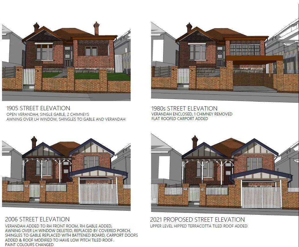 3D model showing changes of the street facade since 1905