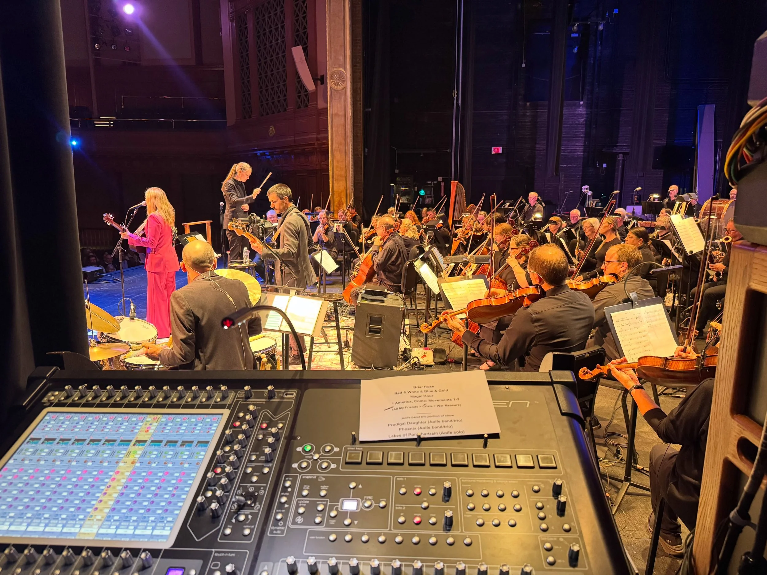 Been a great week working with my friends @se_systems mixing the incredible @aoifemaria with the @wssymphony @digico.official @dbaudiotechnik @shure @nexosound