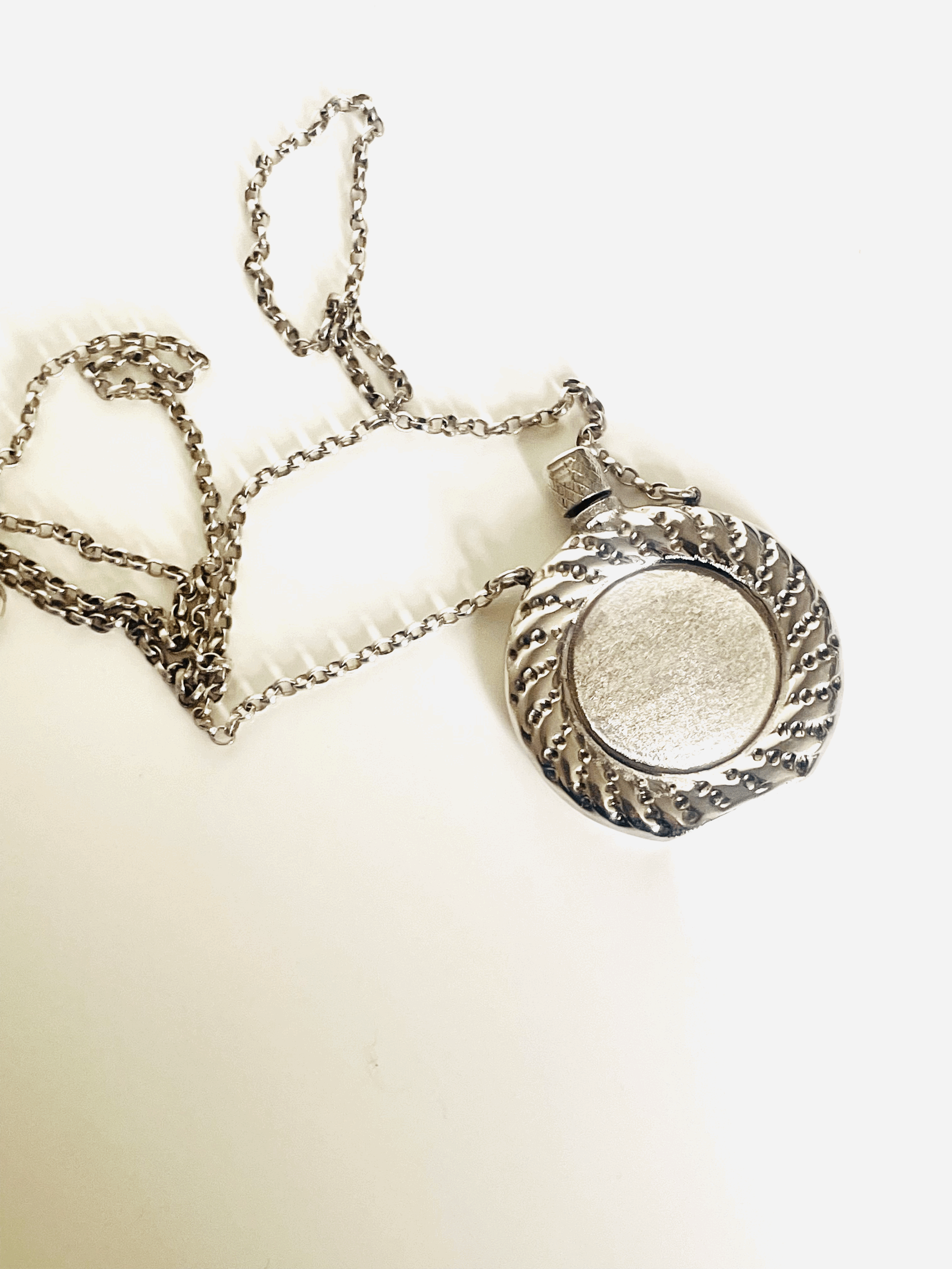 Edwardian Silver Perfume Bottle Necklace