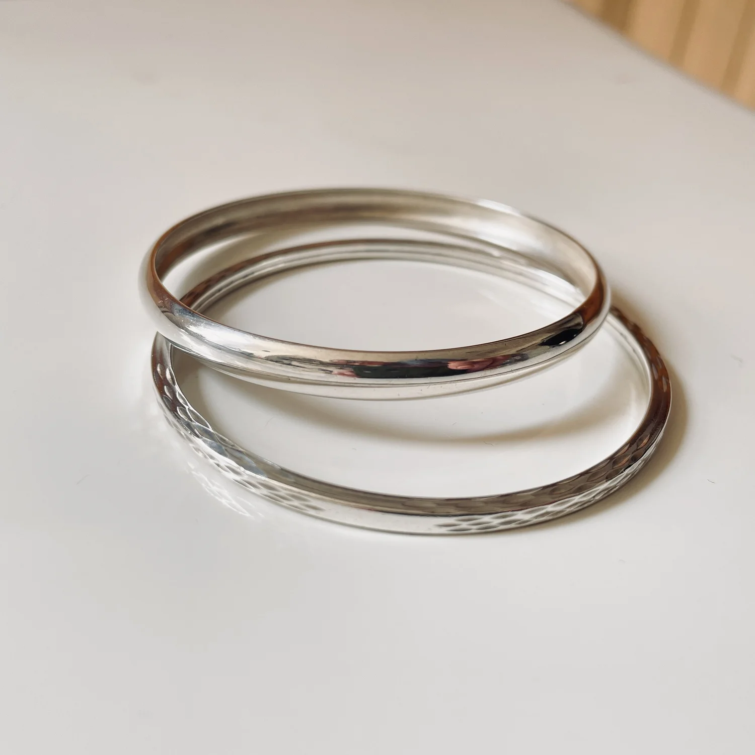 Vintage Silver Bangles – Minimalist Pair — The Gilded Codex