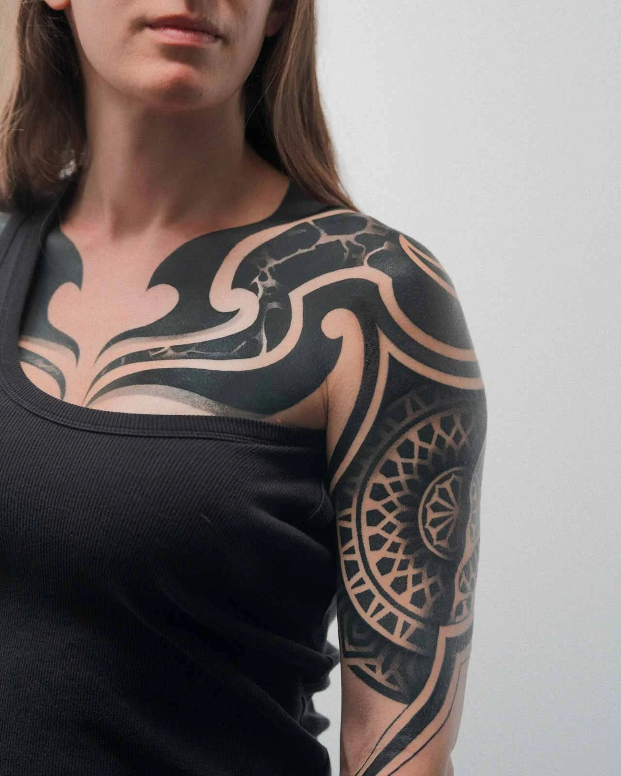 Modern Blackwork Mandala Body suit tattoo by Katie Mizuno at Dark Water-02.jpg