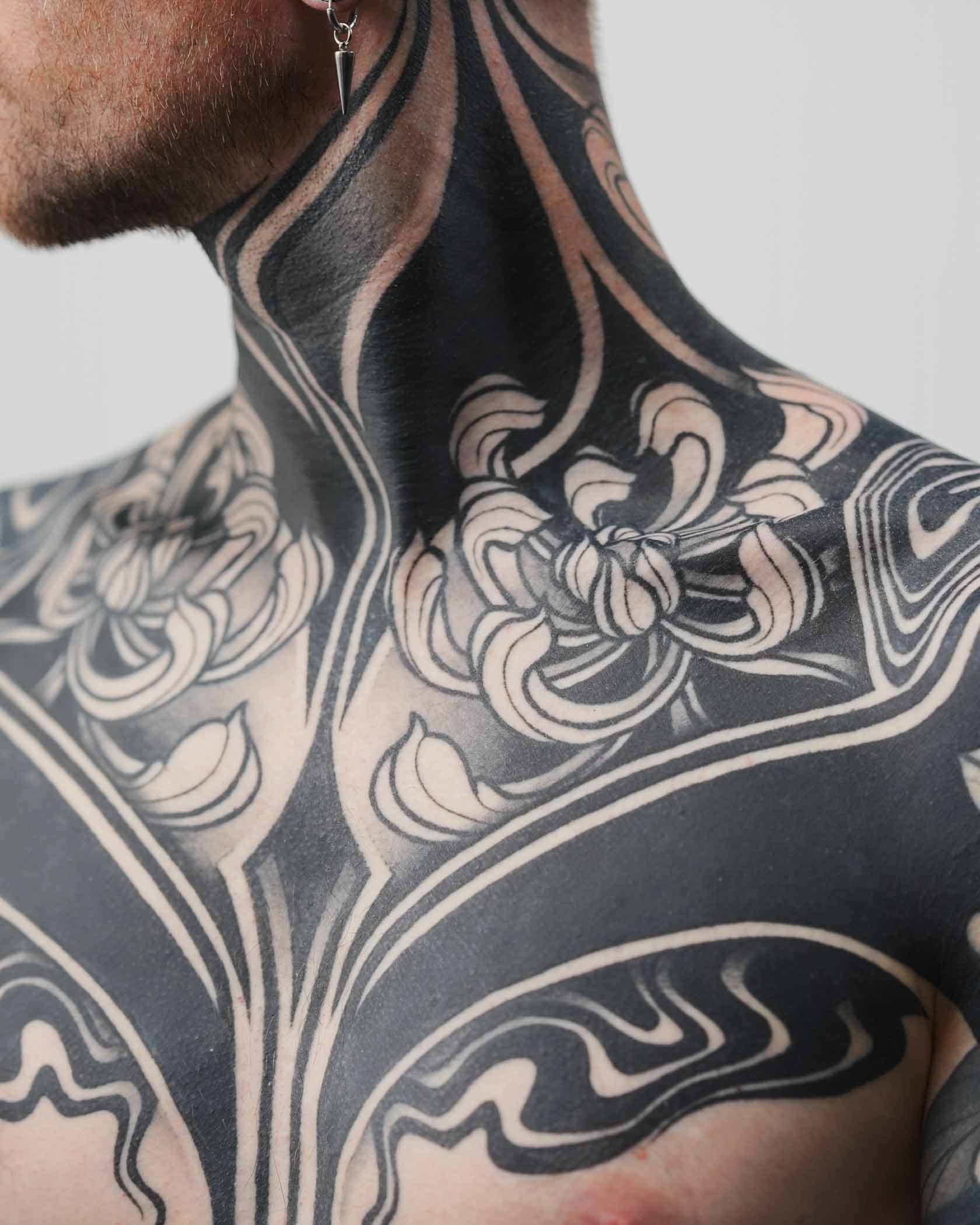 Modern Chrysanthamum Tattoo Symmetrical style by Katie Mizuno Bay Area blackwork tattoos-06.jpg