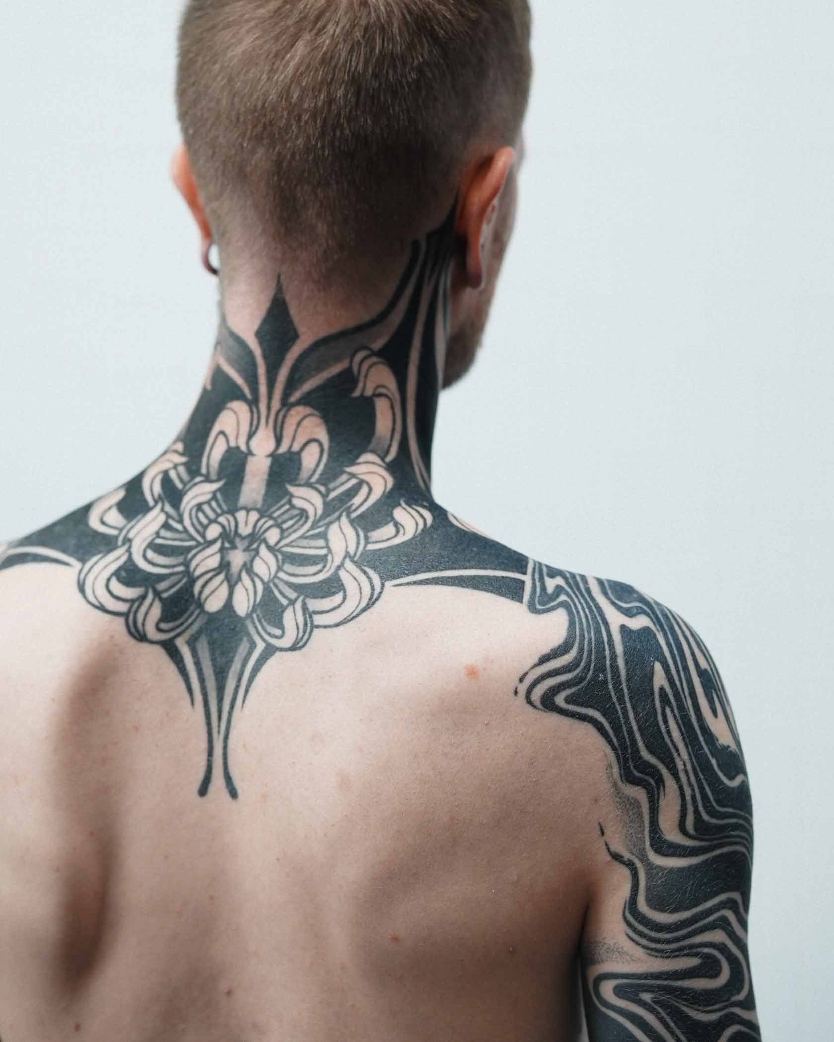 Modern Chrysanthamum Tattoo Symmetrical style by Katie Mizuno Bay Area blackwork tattoos-08.jpg