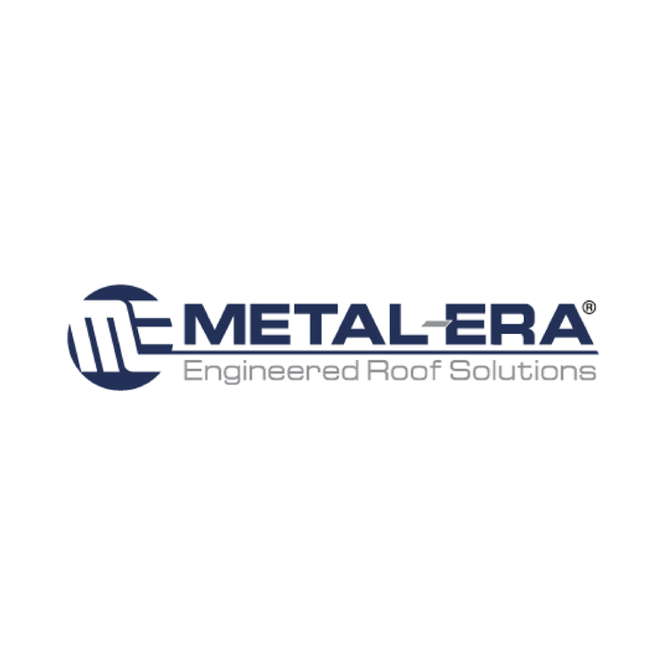 Logo of Metalera, an engineered roof solutions company, featuring a stylized globe and the company name in bold blue and gray text.
