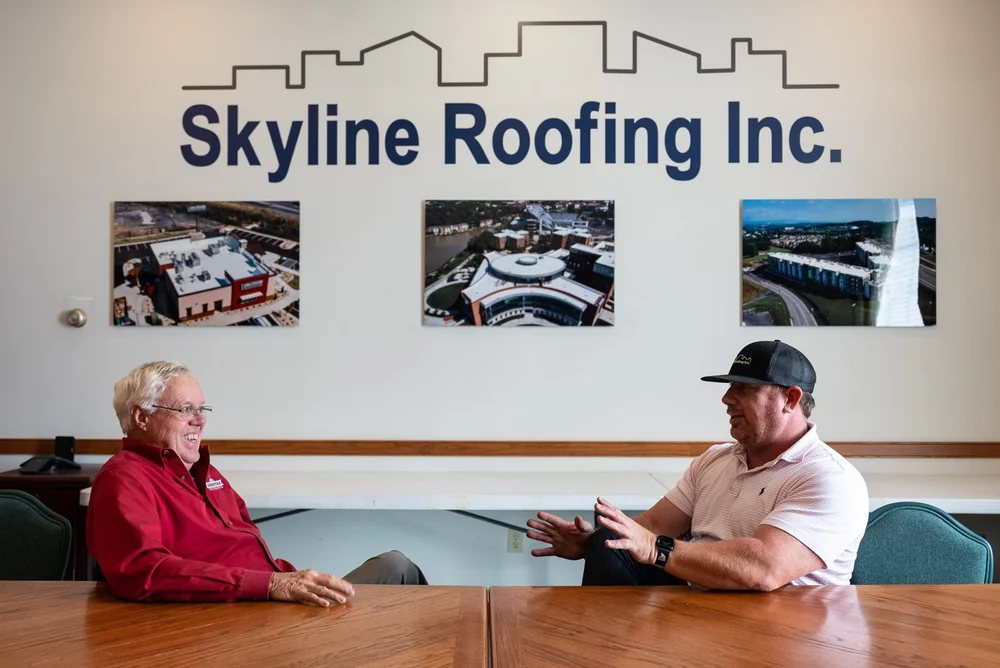 Steve Wingfield of Lodestar Mountain Inn and Curtis Lambert of Skyline Roofing