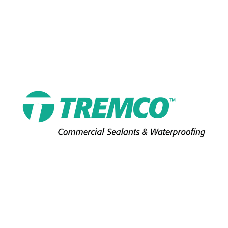 Tremco logo with a teal symbol and text, and black text that reads 'Commercial Sealants & Waterproofing'.