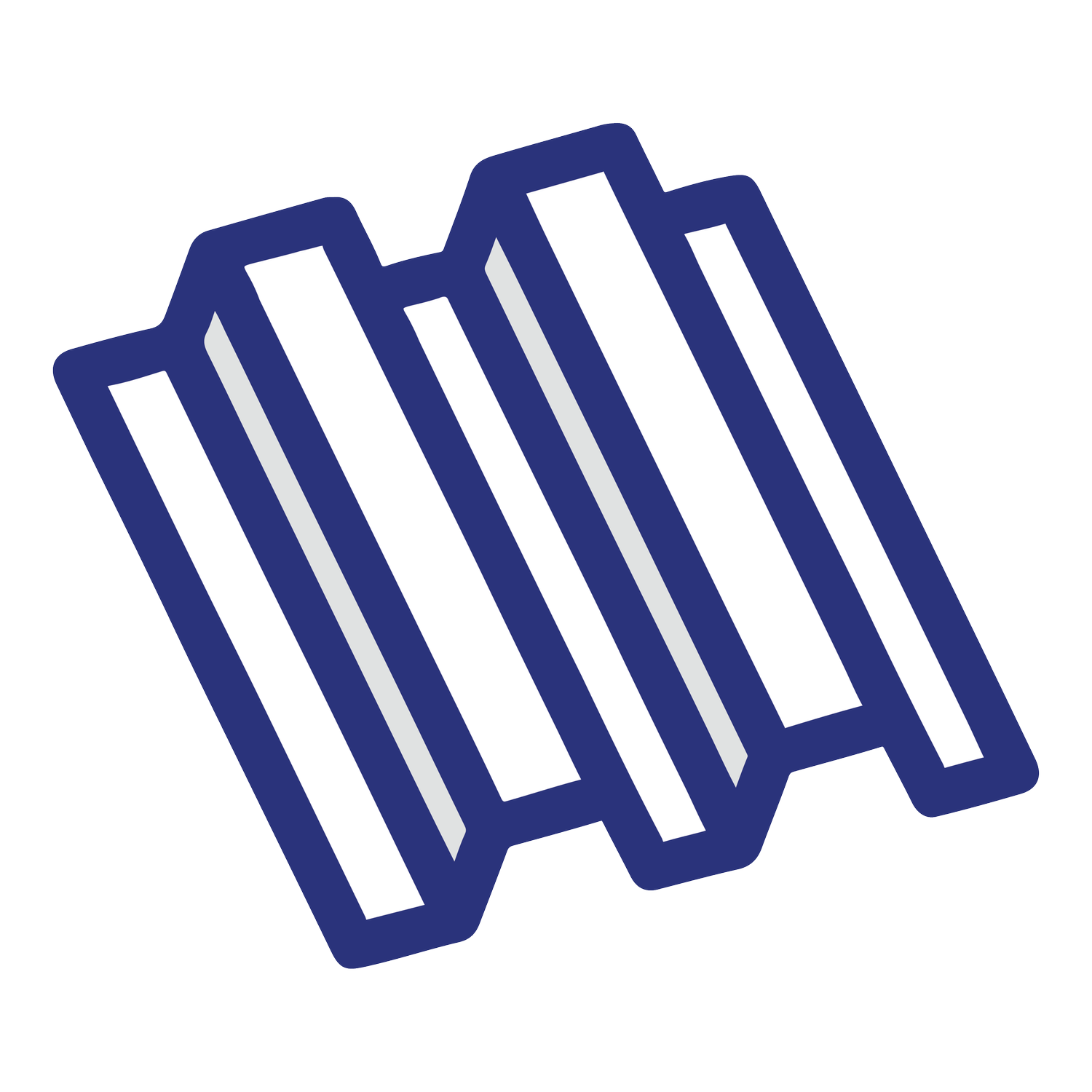 Illustration of a white and blue radiator.