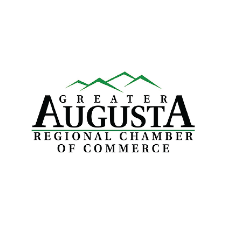 Logo for Greater Augusta Regional Chamber of Commerce with mountain outline above the text.