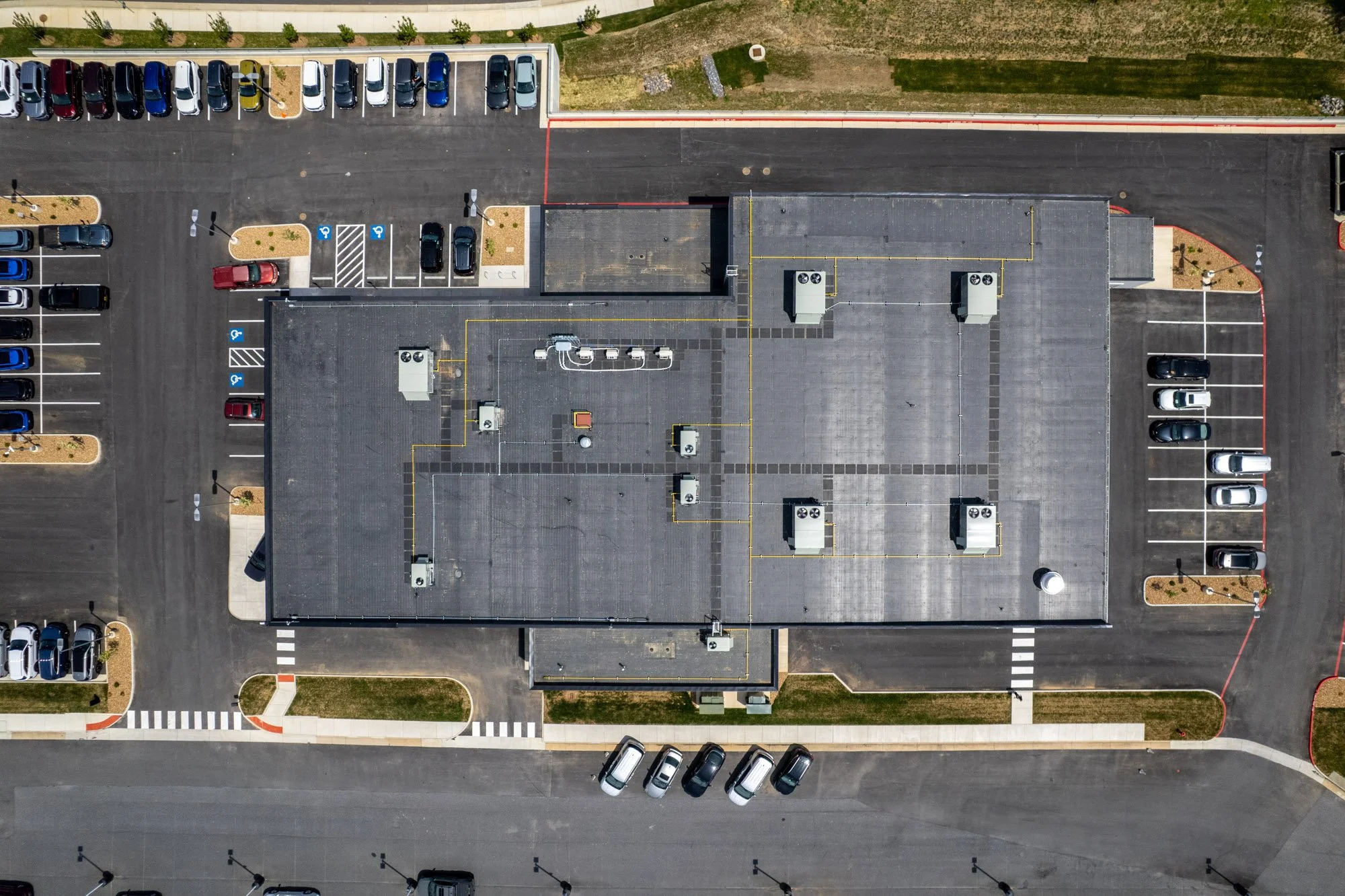birds eye view of steven kia roof in harrisonburg virginia