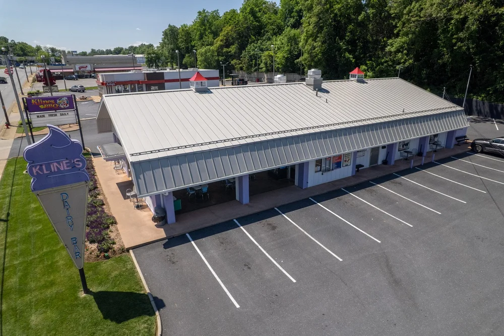 Parking lot and roof for Kline's Dairy Bar
