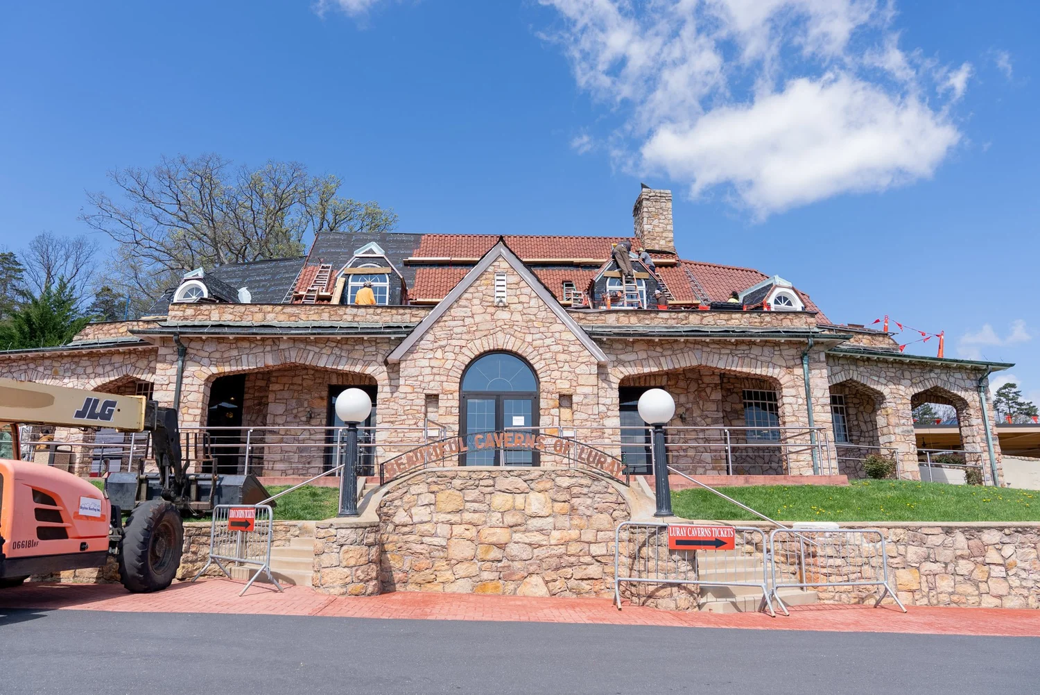 Wide shot of the Luray Caverns Roof Restoration Project