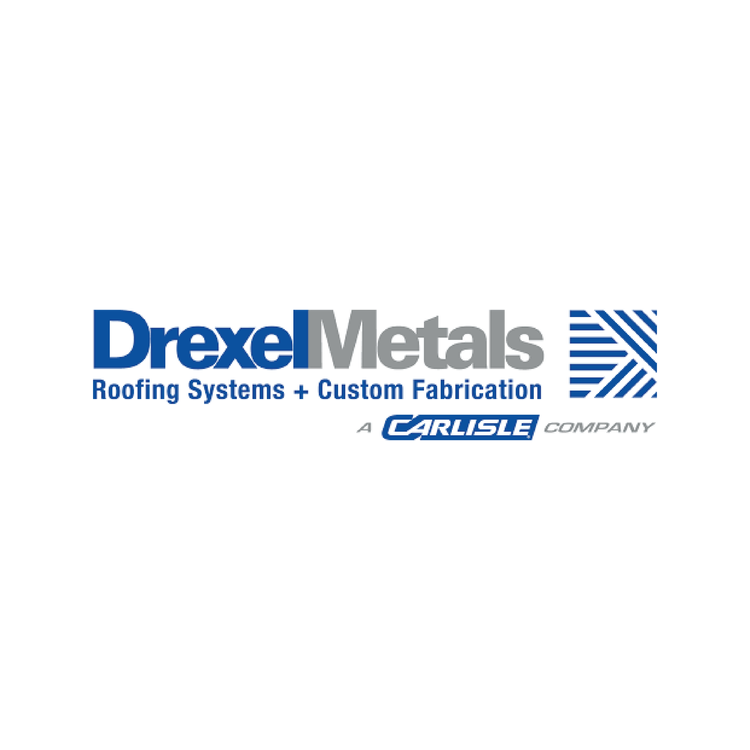 Logo of Drexel Metals, a Carlisle company, featuring blue and gray text and a stylized arrow design.