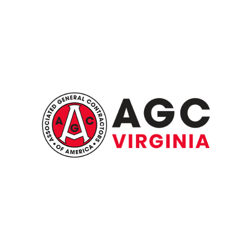 Logo of the Associated General Contractors of America, Virginia chapter, with the text AGC Virginia and a circular emblem containing the AGC initials.
