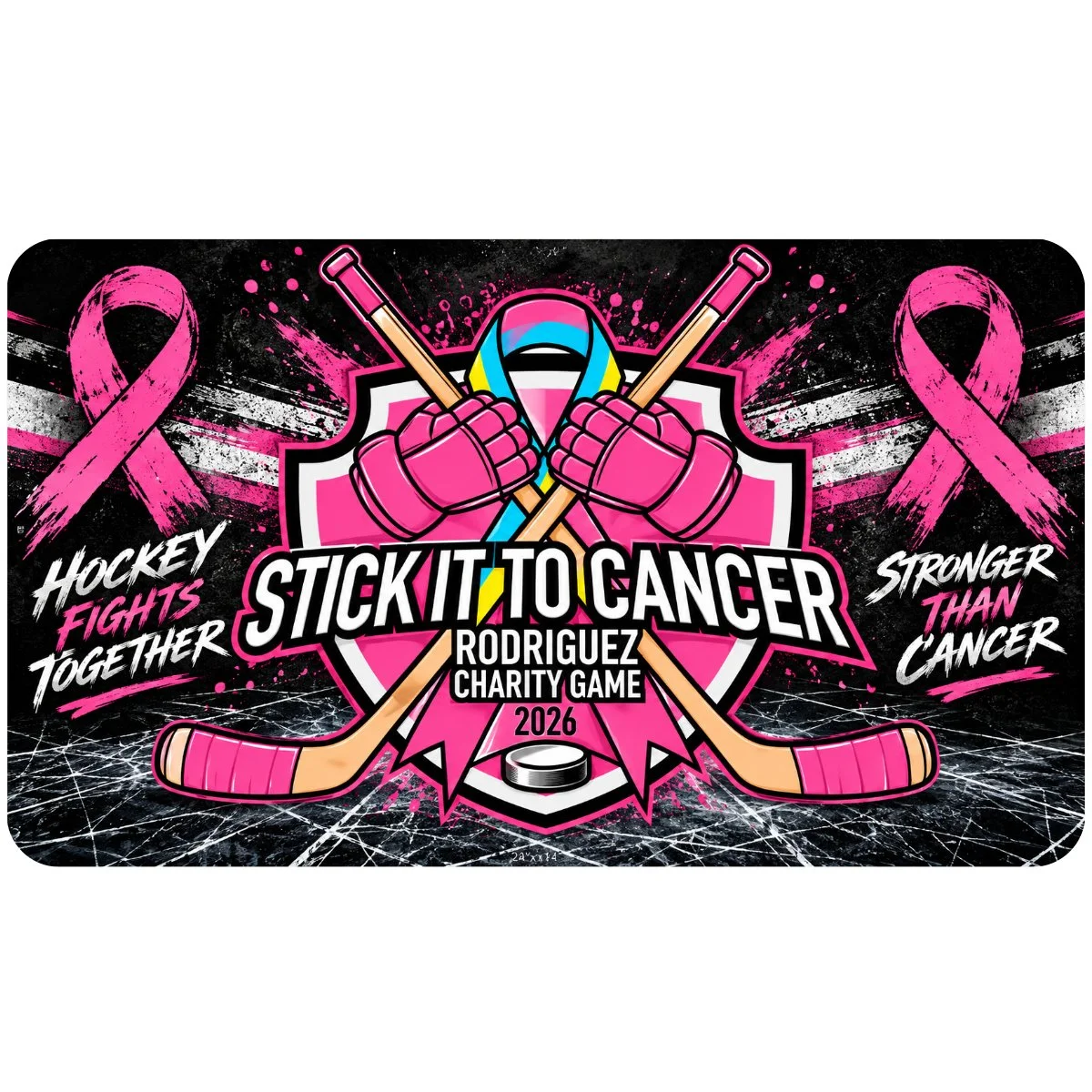 Hockey Skate Mat — "Stick It To Cancer" Blade Protection