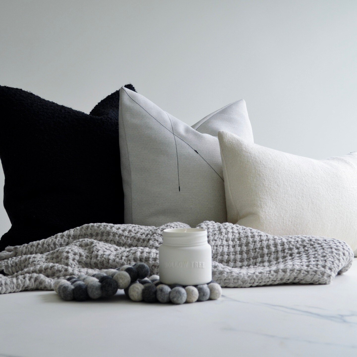 get your first class ticket to easy, breezy vibes with our live a lot styling kit 🍃🌀 ⁠
⁠
lounge into three textured pillows, a lightweight waffle blanket, two woolly-ball coasters and a gorgeous scented candle. all just in time to chill into your s
