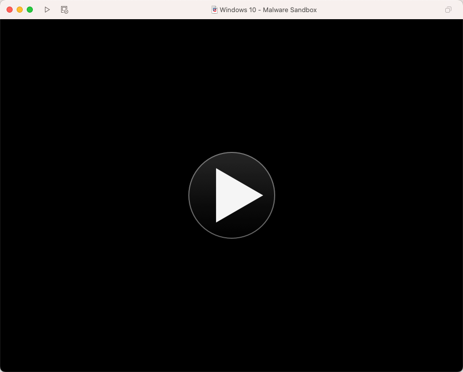 VMWare Fusion Play Button