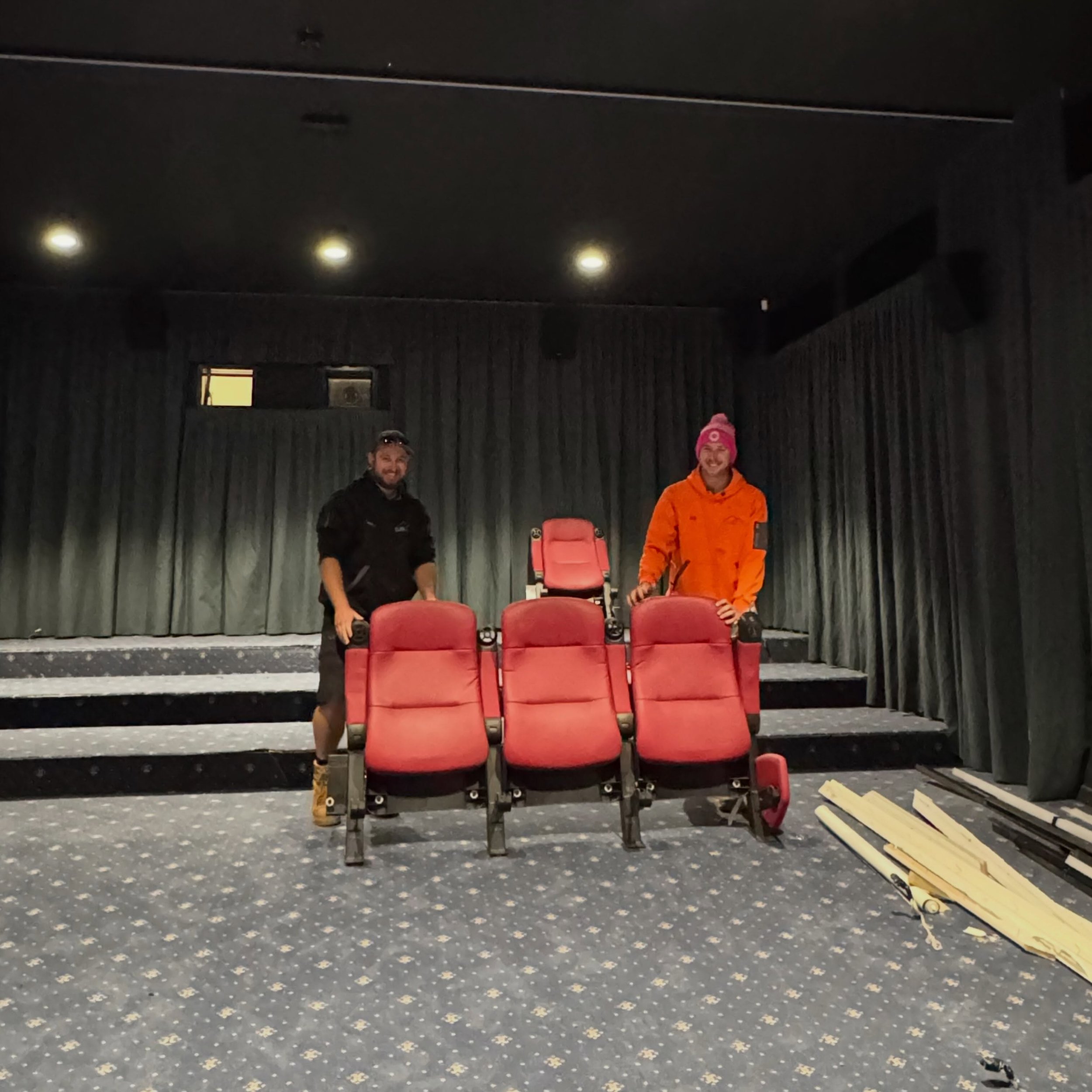 It&rsquo;s starting to look like the Tivoli again! ❤️

The new carpet is going down and our theatre chairs are making their way back into place&hellip;a sight we have been waiting a VERY long time to see!

A huge thank you to Terry Bros Carpet Court 
