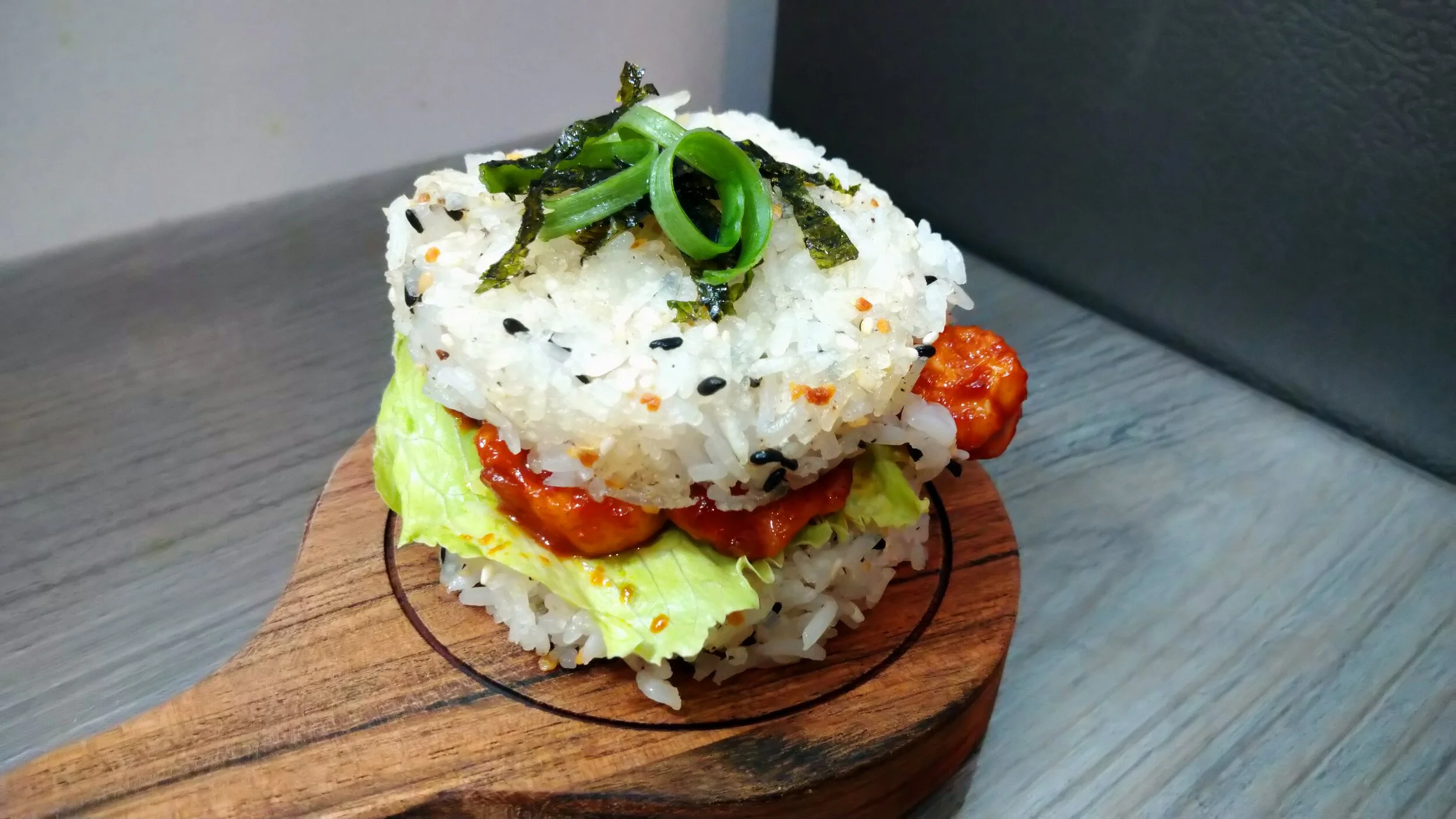 Rice Burger, Korean Spicy Chicken