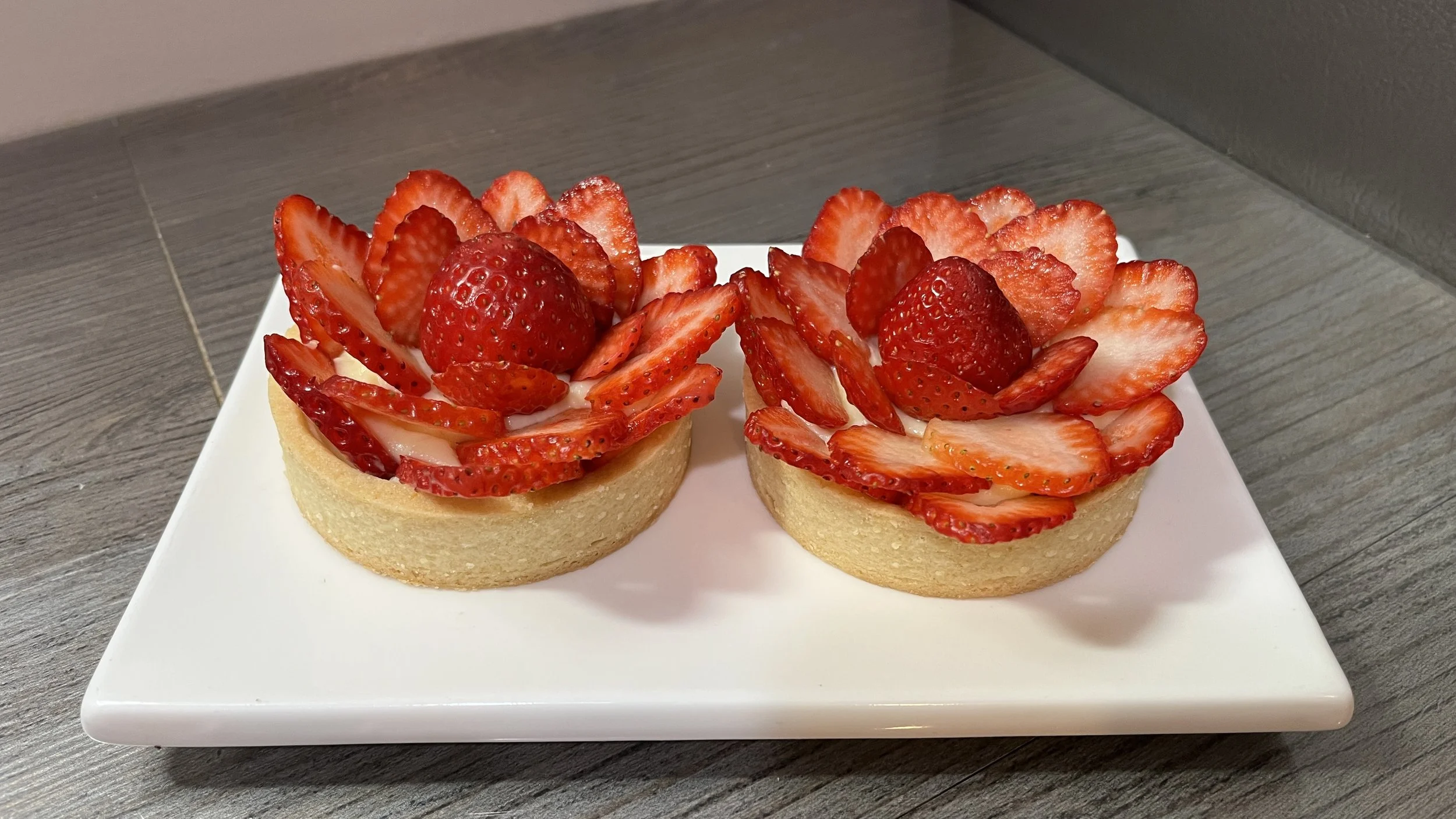 Fruit Tart With Custard And Strawberries