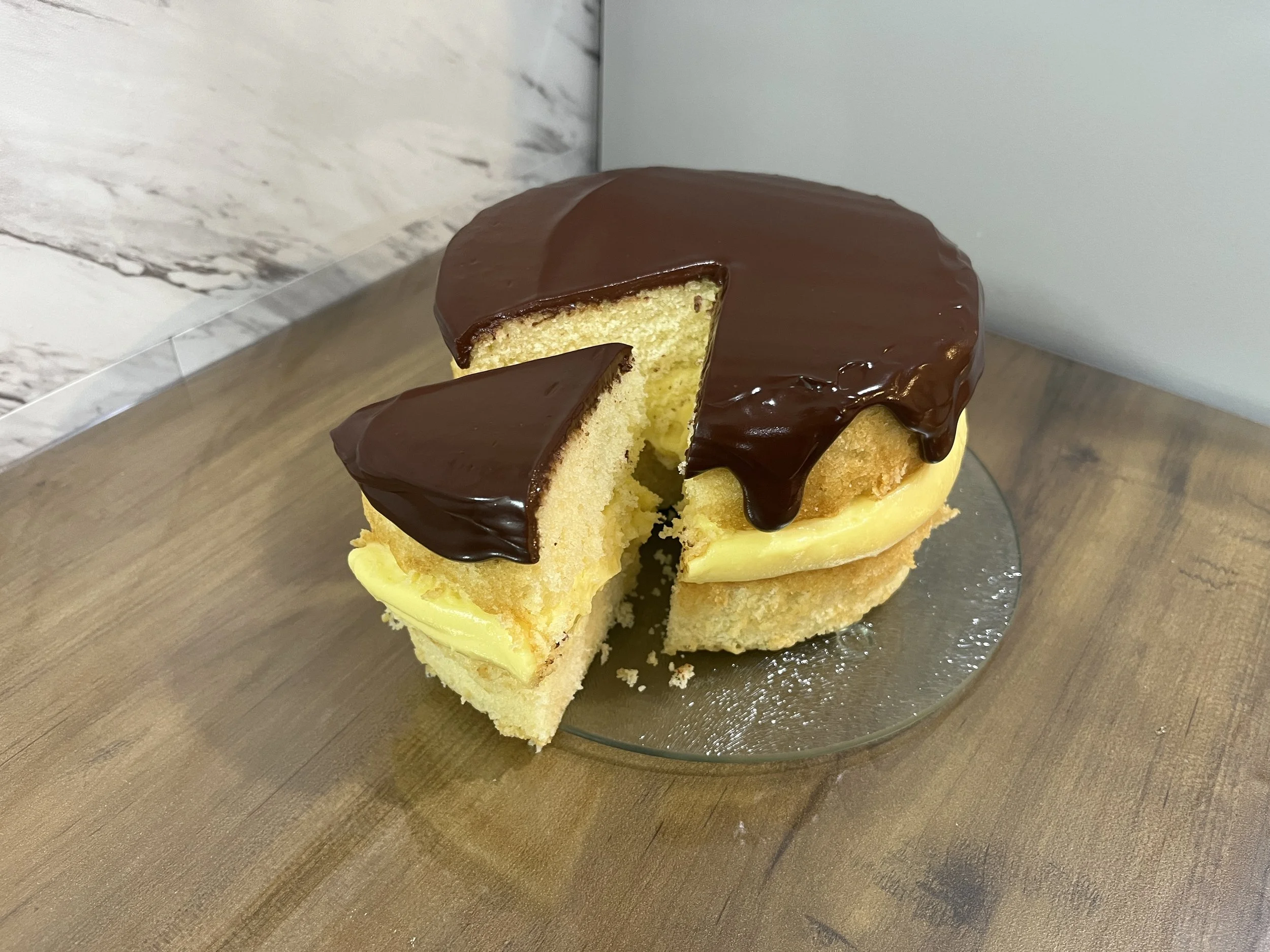 🍰 Boston Cream Pie Cake | A Classic Custard-Filled Dessert