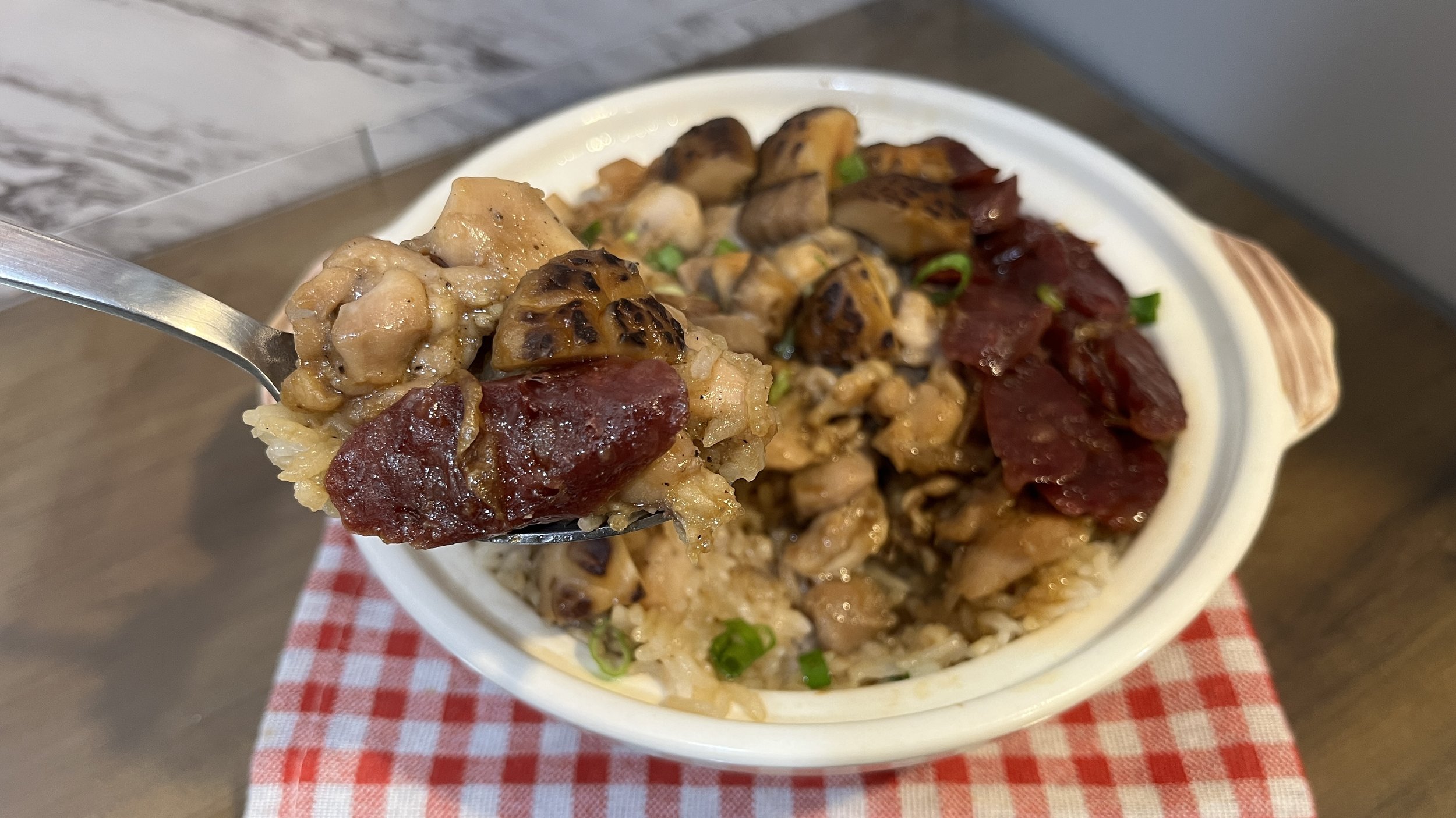 Crispy Claypot Rice with Mushroom Chicken &amp; Lap Cheong | Easy One Pot Recipe
