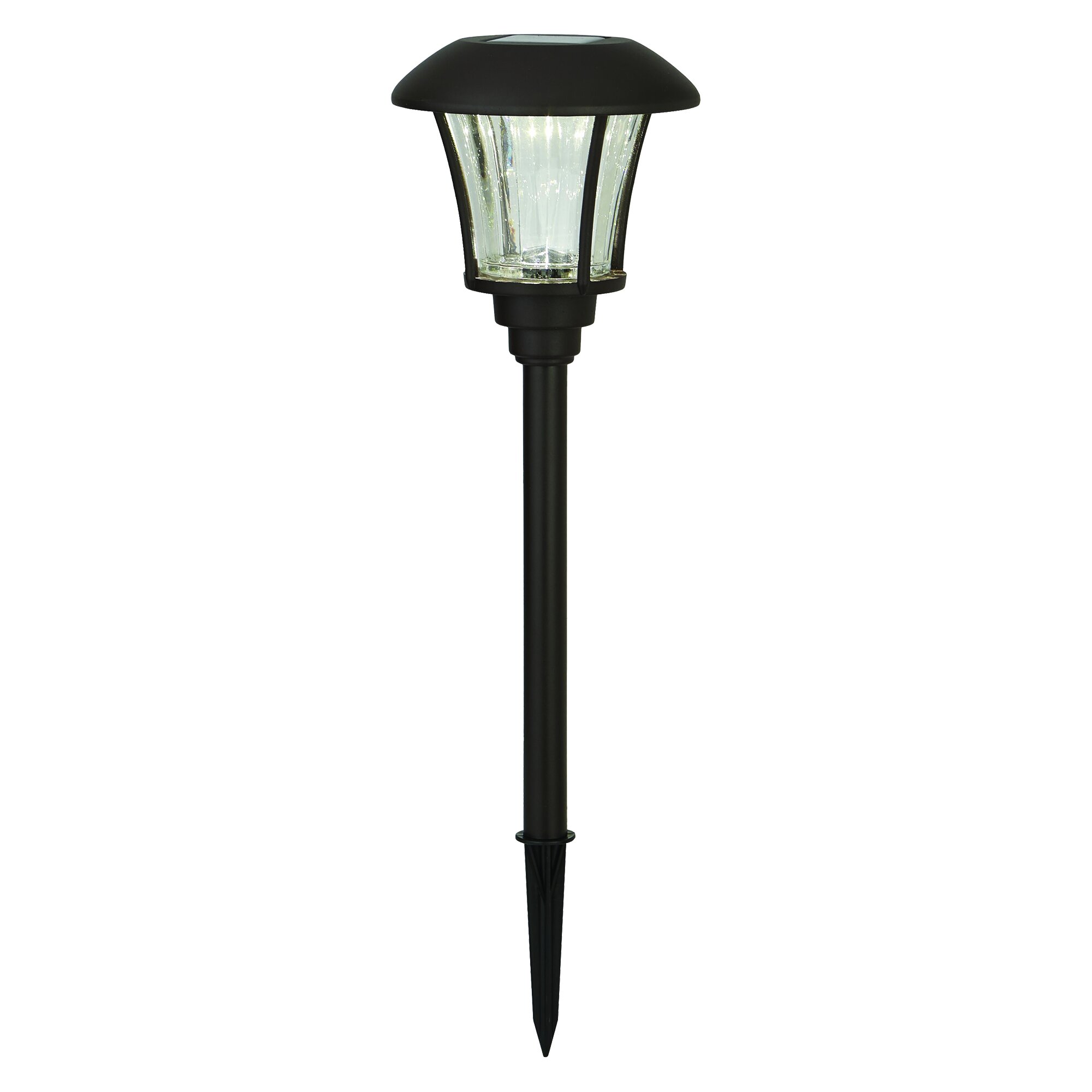  Solar Path Light Die-cast Aluminum, Stainless Steel, and Glass Construction Integrated Solar Panel 
