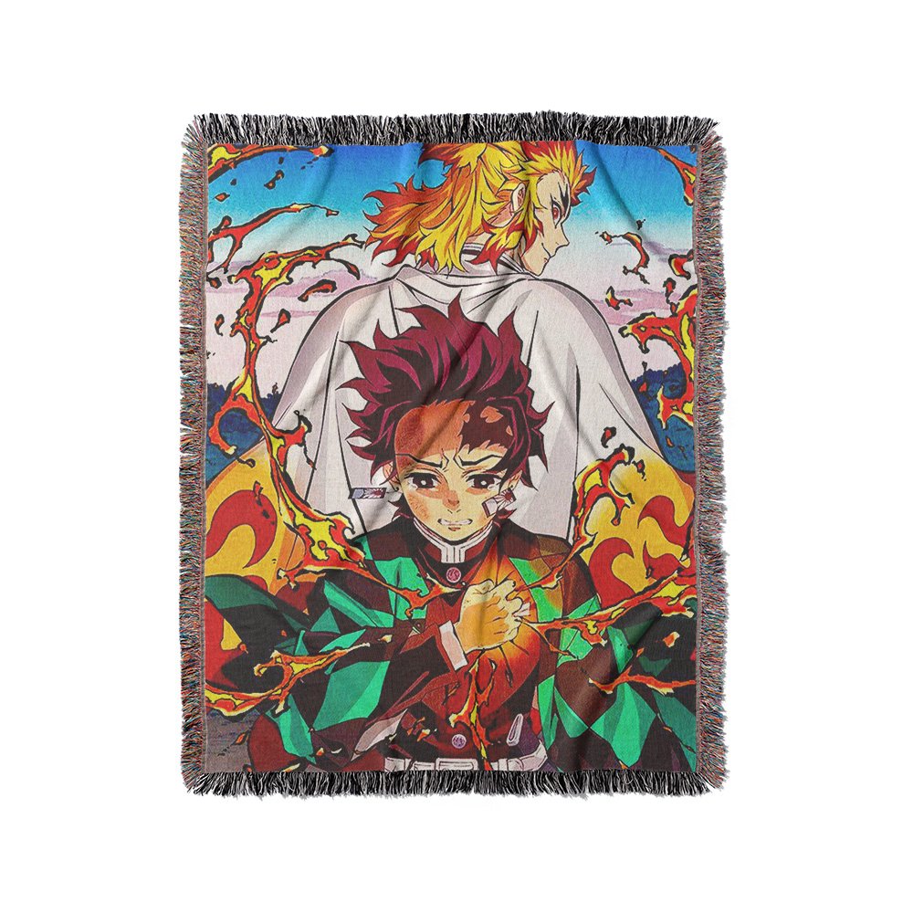Anime Fire Pirate Tapestry Photo Blanket Woven 50 X 60 