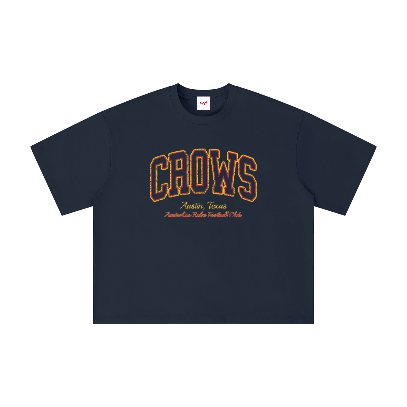 Crows Unisex Boxy Oversized T-Shirt (Navy)