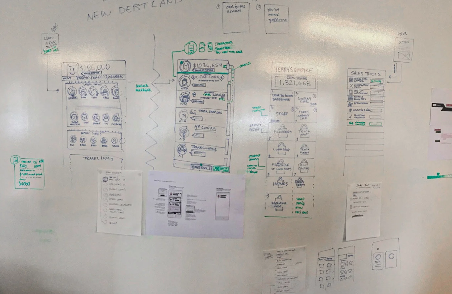 Concepting and wireframing game meachanics.