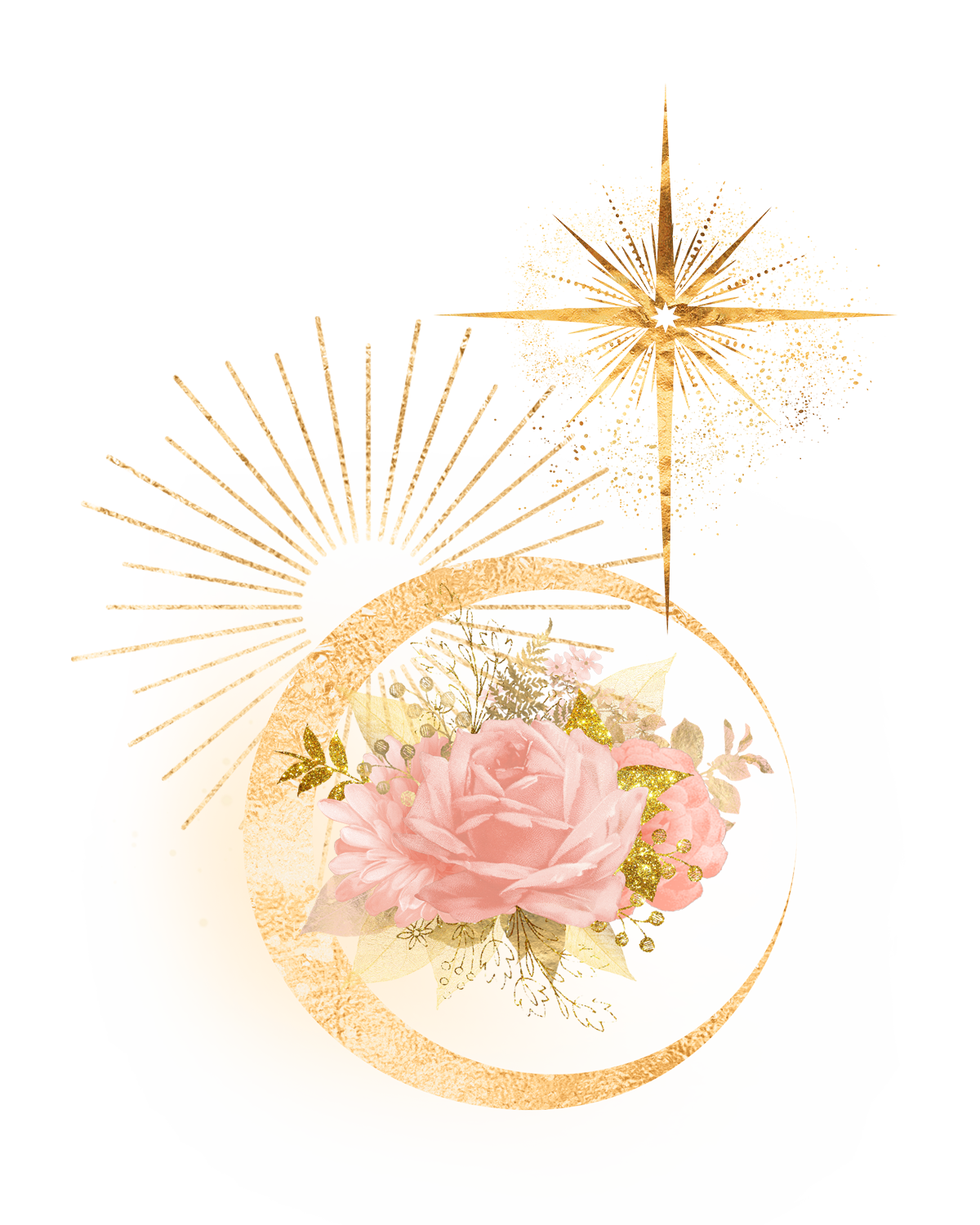 Star, sun, moon and rose