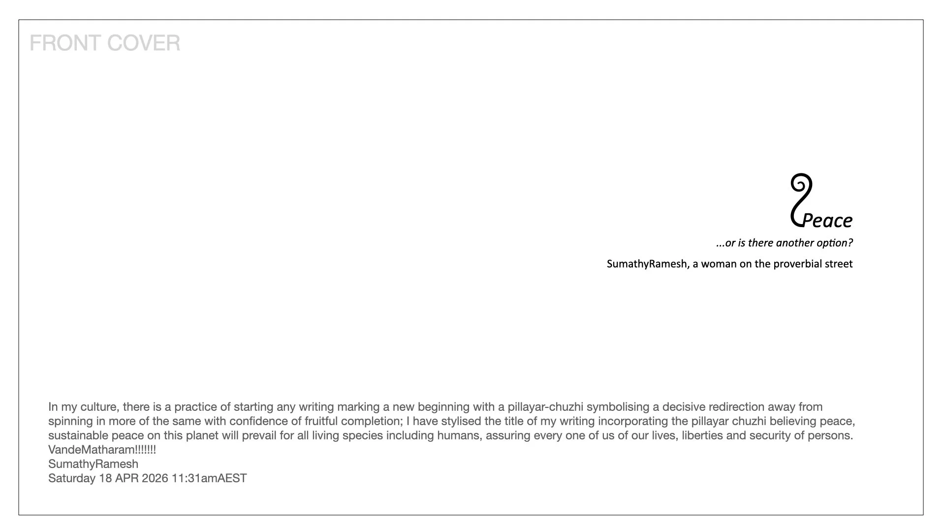 copyright SumathyRamesh Saturday 18APR2026