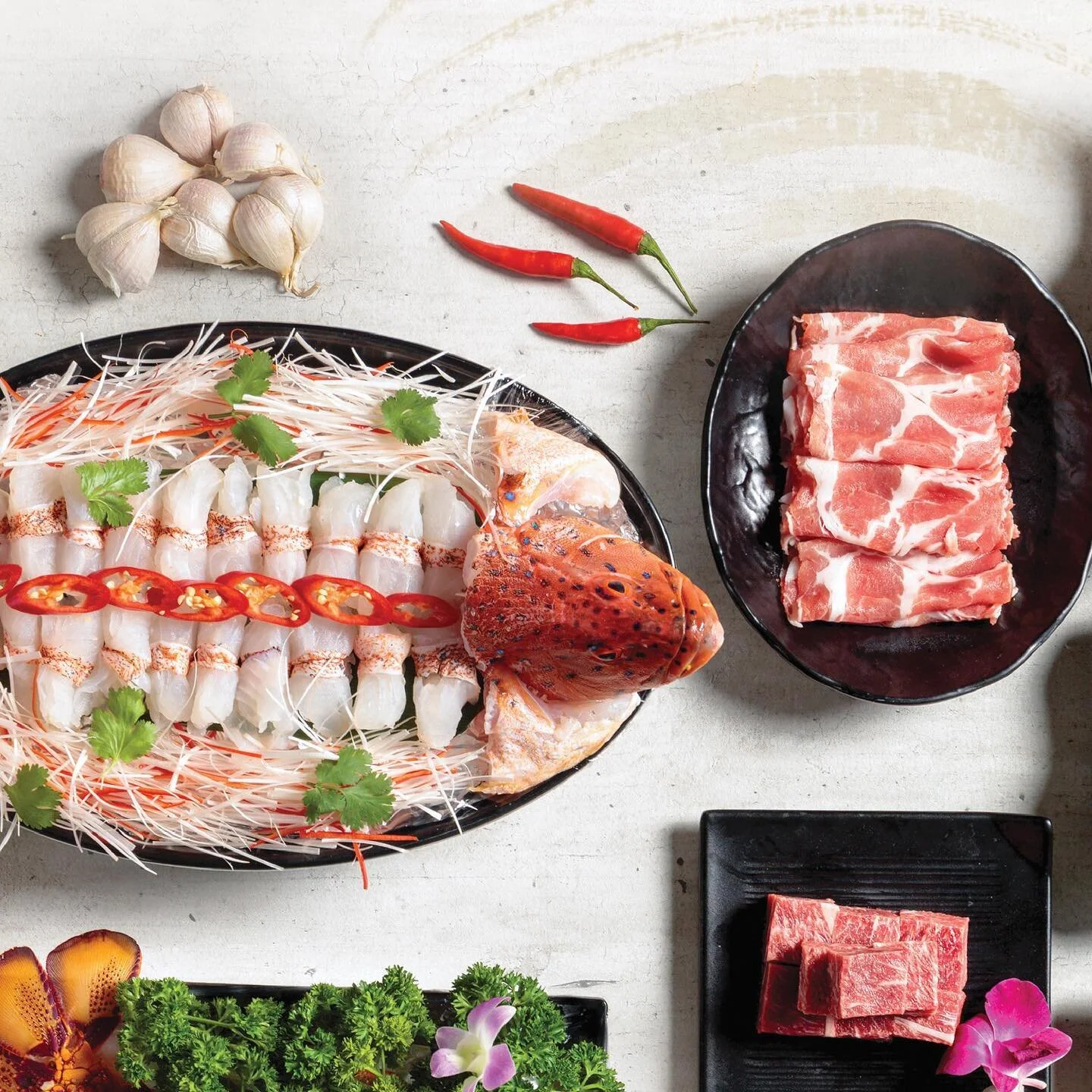 Offering quality fish choices from the classic pomfret, to Marble Goby and Garoupa.

#EmpireHotpot