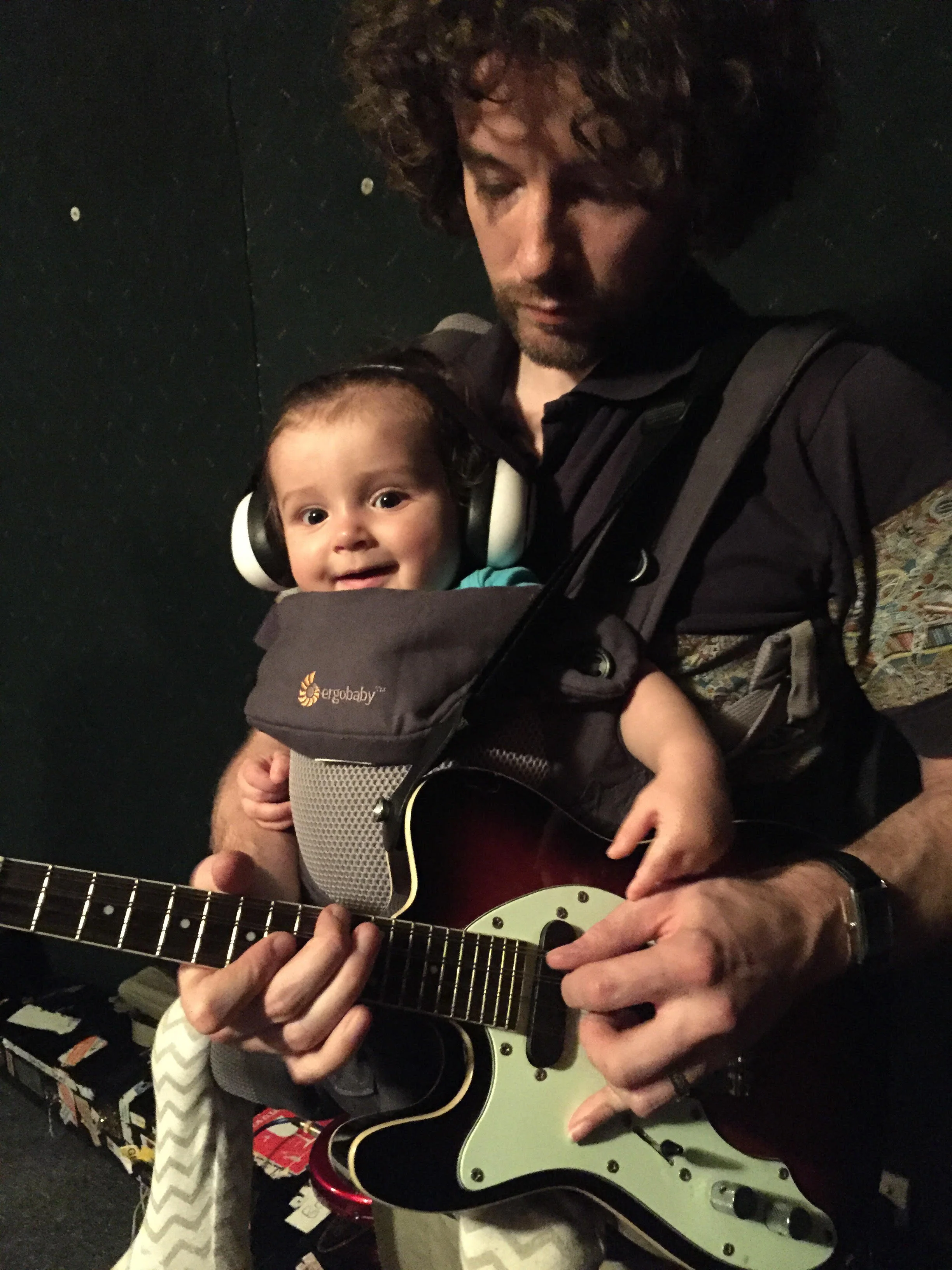 Baby Ravi and Josh rehearsing with The Bombay Royale, 2017.