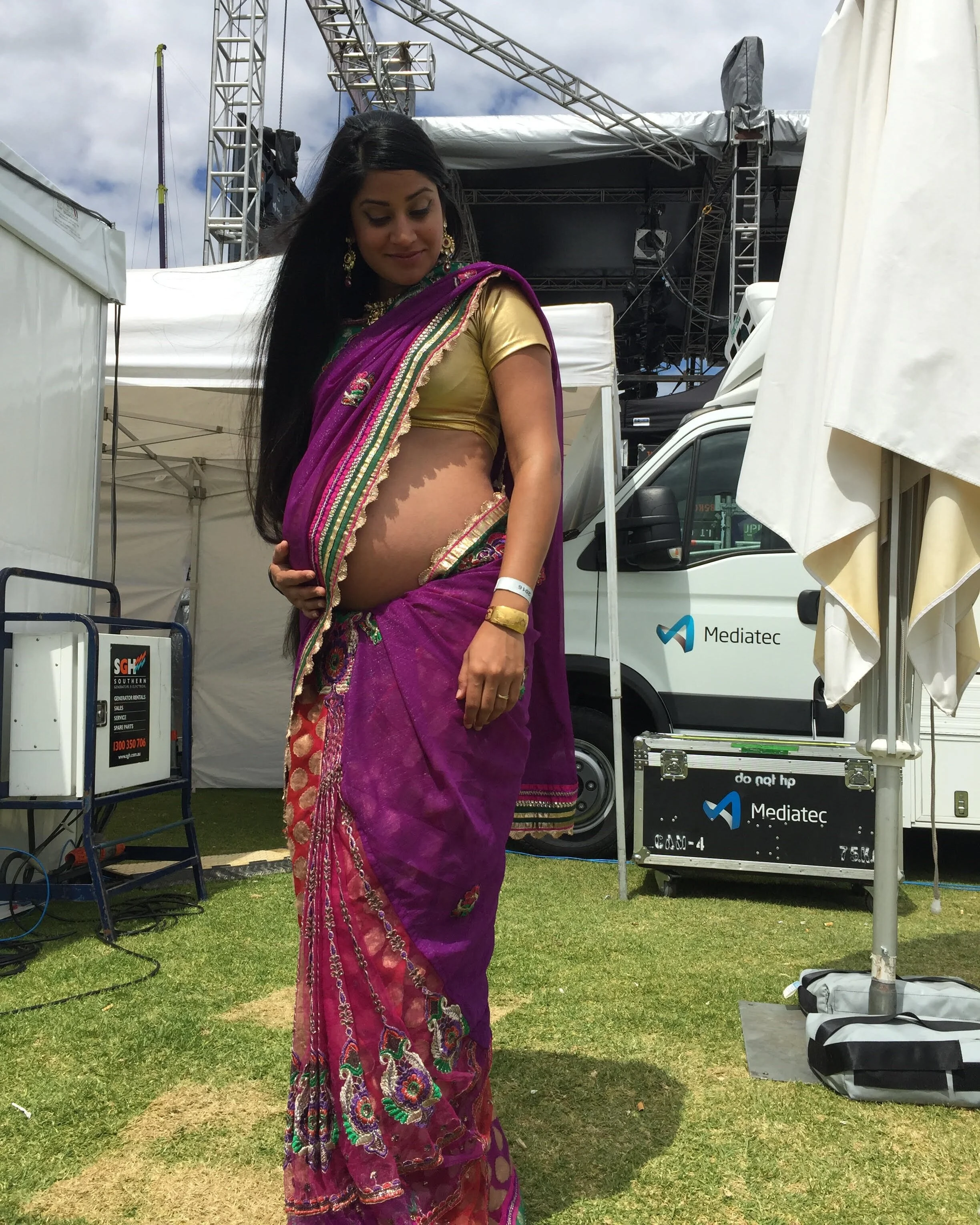 About to go on stage at St Kilda Festival, 2016.