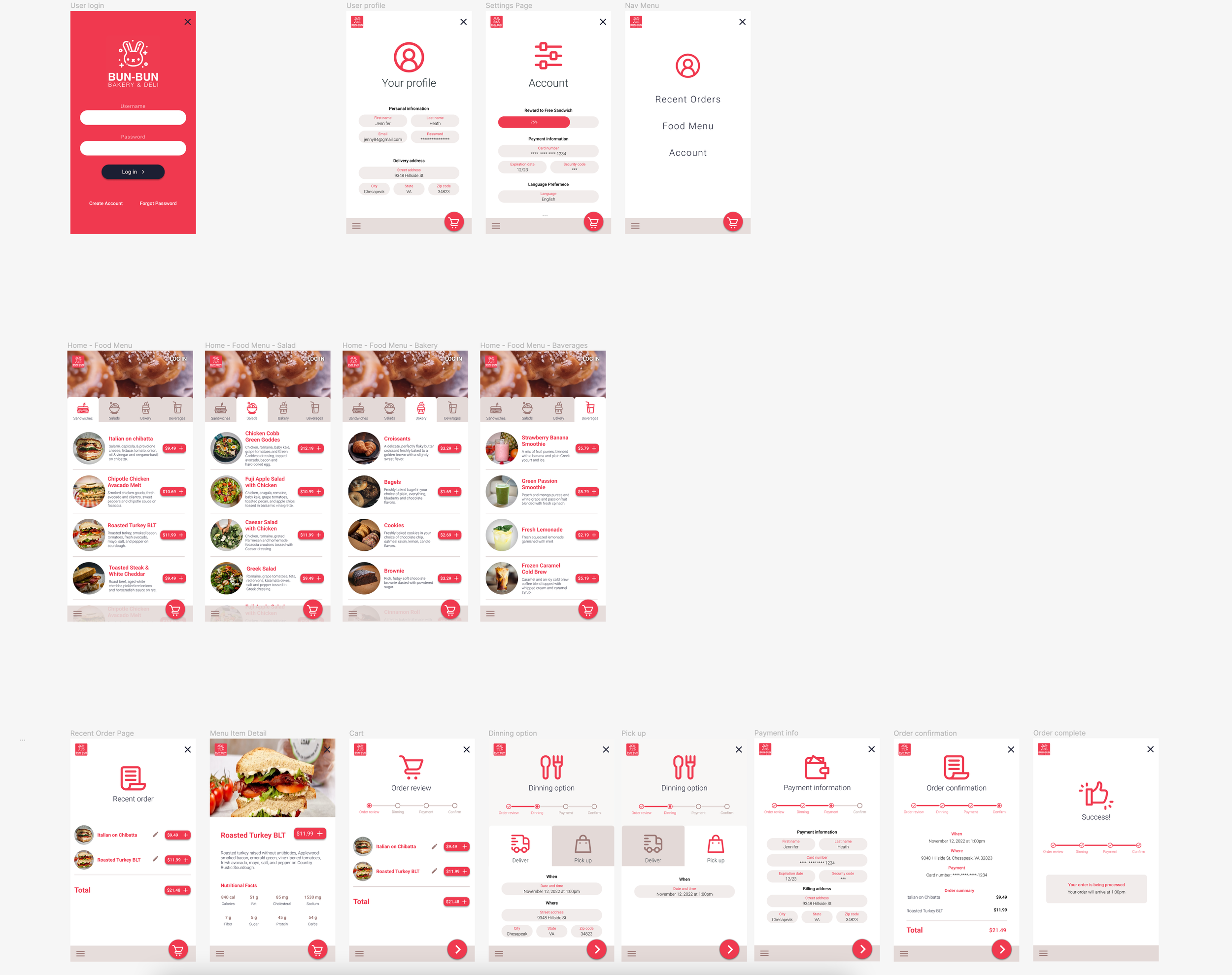 Bun-Bun App Mockups