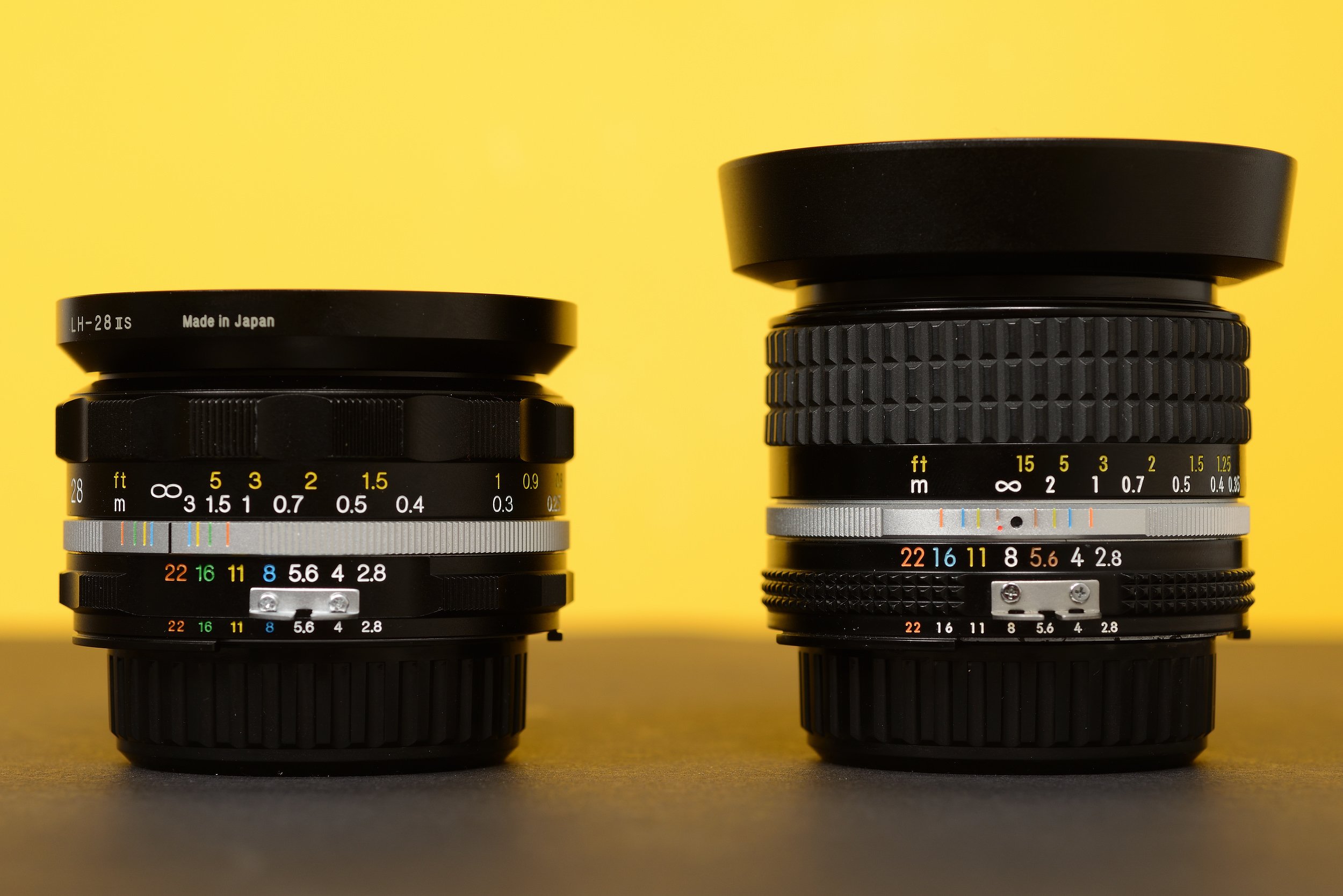 Nikon 28mm f/2.8 AiS (late) vs. Voigtländer 28mm f/2.8 SLII Nikon 28mm f/2.8 AiS (late) vs. Voigtländer 28mm f/2.8 SLII