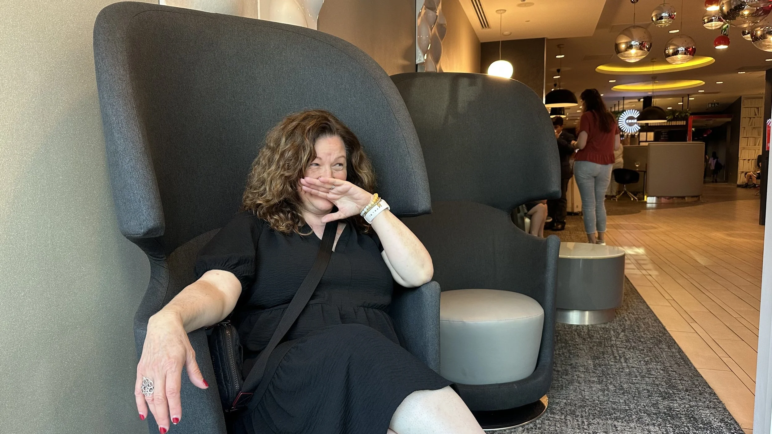 Inside joke inside our hotel lobby in London