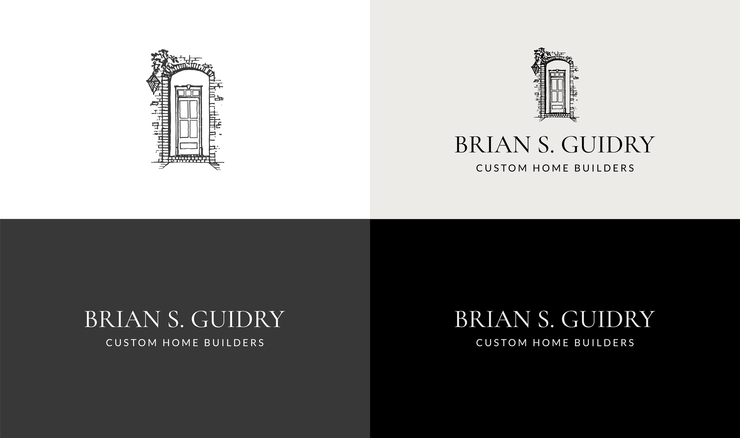 custom home builder logo and branding design with elevated serif typography, classic colors, and traditional visual identity for a luxury residential builder.