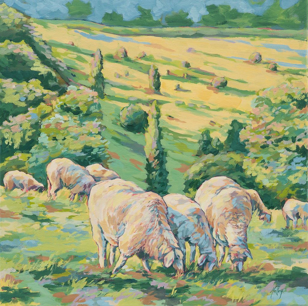 Web Size Sheep Study in Green and Yellow.jpg