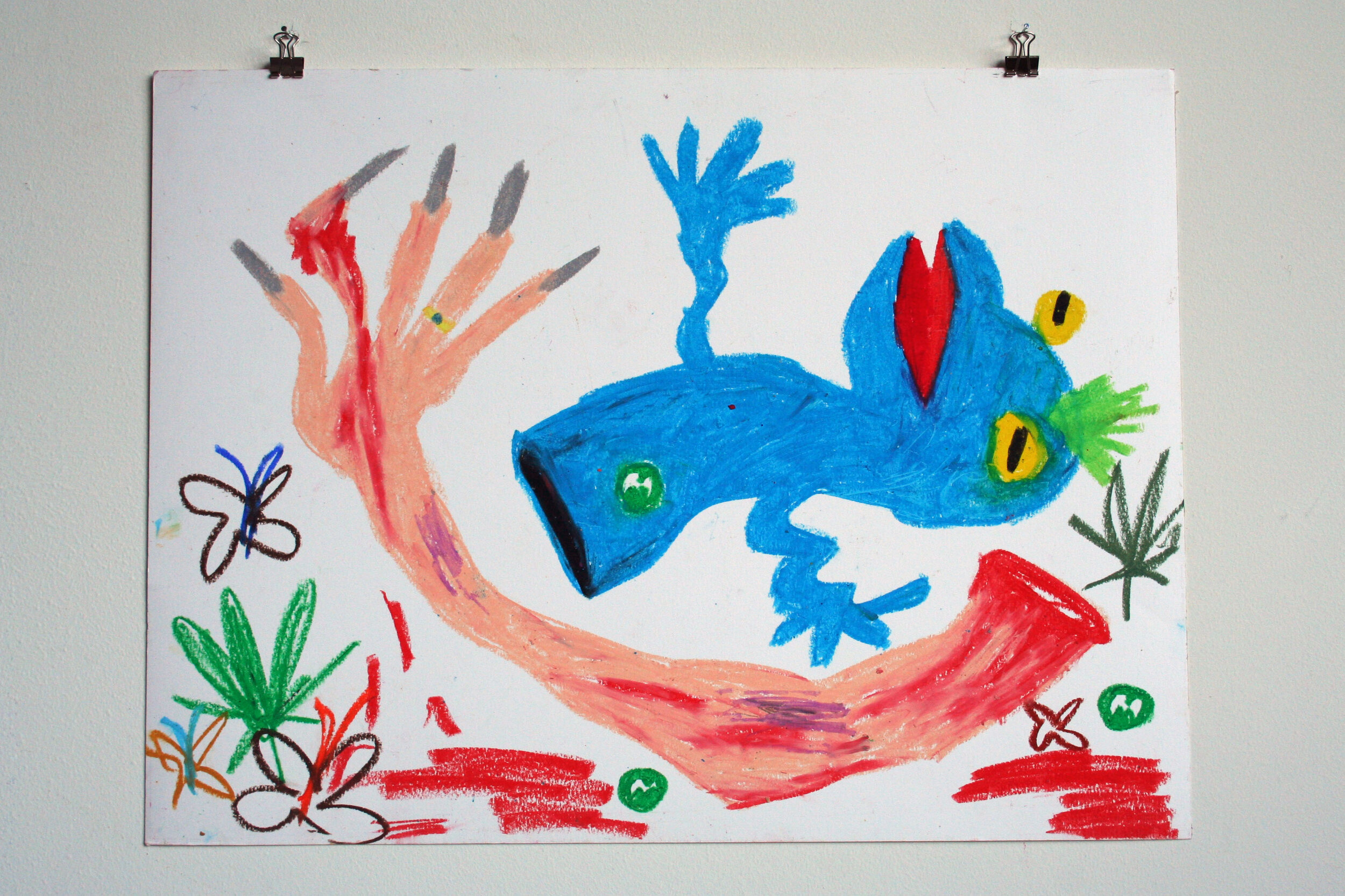   The Puppeteer,  2014  18 x 24 inches (45.72 x 60.96 cm.)  Oil pastel on paper 