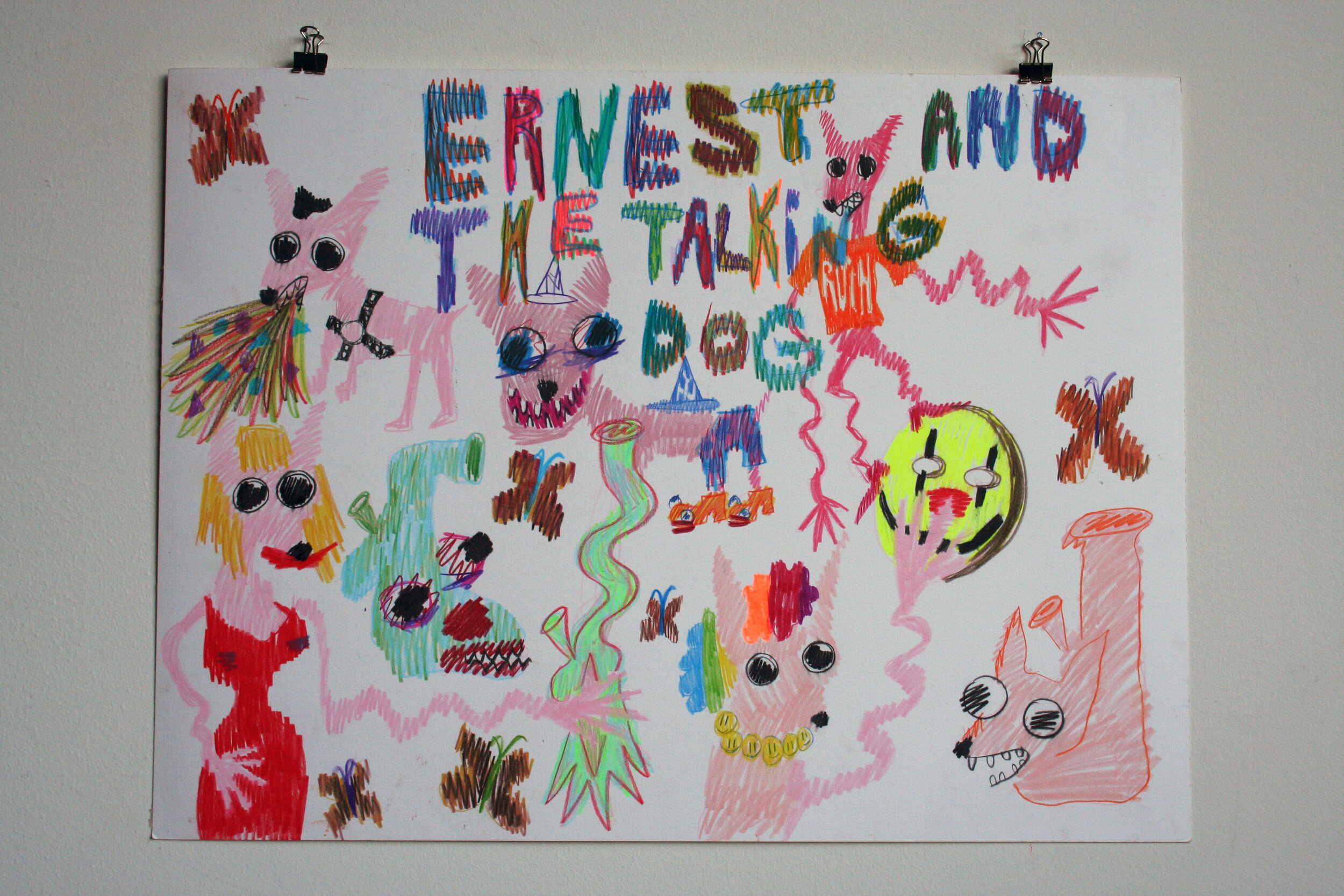   Ernest and the Talking Dog Movie Poster , 2013  18 x 24 inches (45.72 x 60.96 cm.)  Colored pencil on paper 