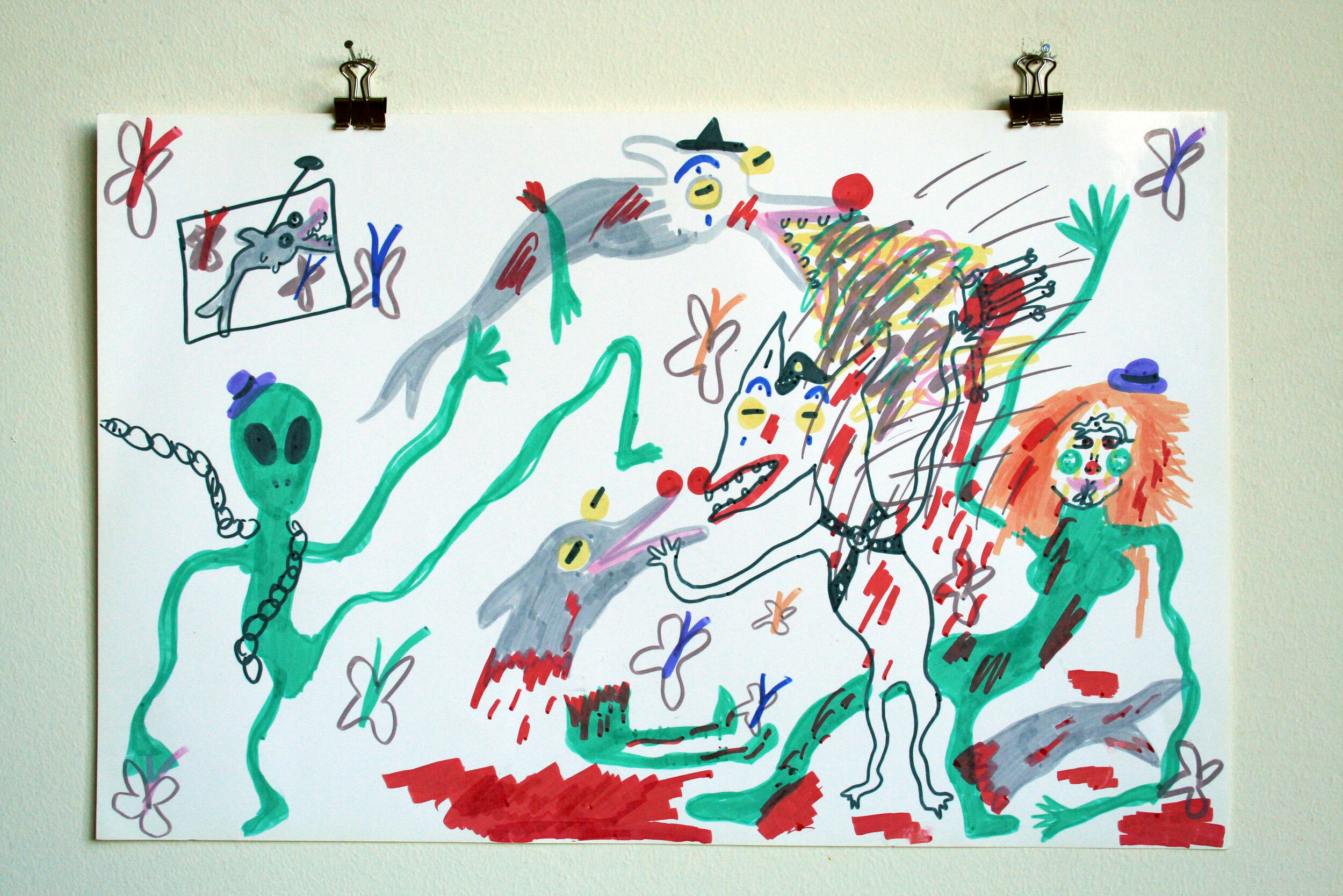   Old Put The Artist,   2015  12 x 18 inches (30.48 x 45.72 cm.)  Marker on paper 