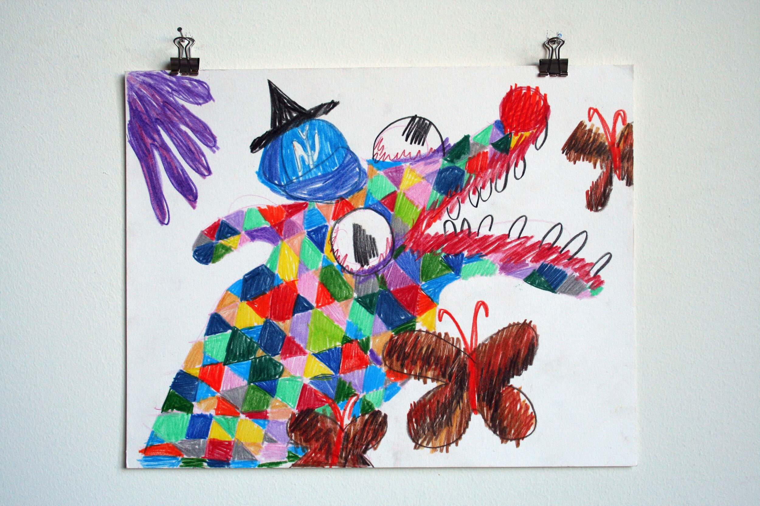   The Dolphin Jester Wore Two Hats , 2013  11 x 14 inches (27.94 x 35.56 cm.)  Colored pencil on paper 