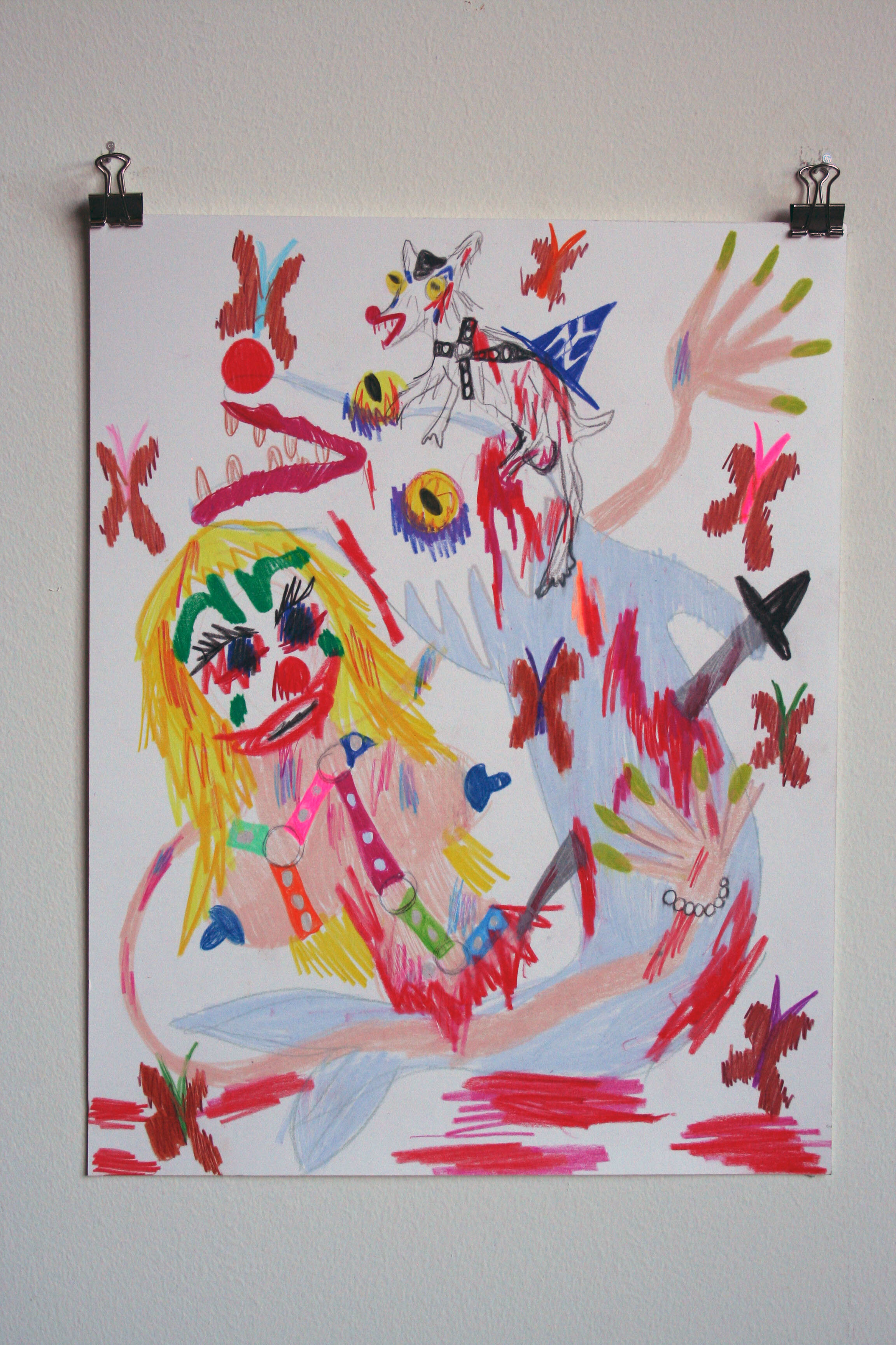   Holiday Fun with Blondes,  2014  14 x 11 inches (35.56 x 27.94 cm.)  Colored pencil on paper 