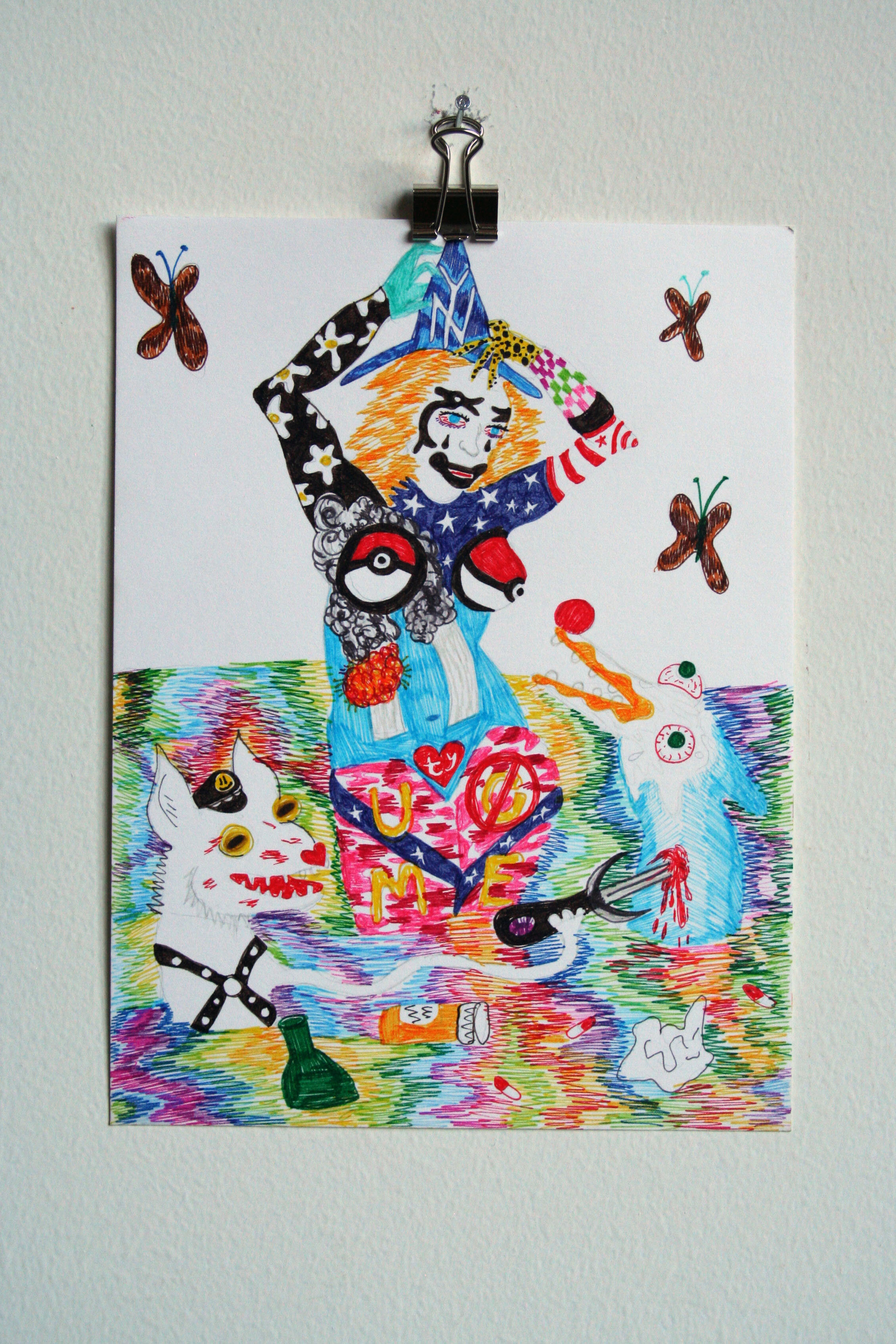   The Bathing Painted Woman , 2015  8 x 6 inches (20.32 x 15.24 cm.)  Marker on paper 