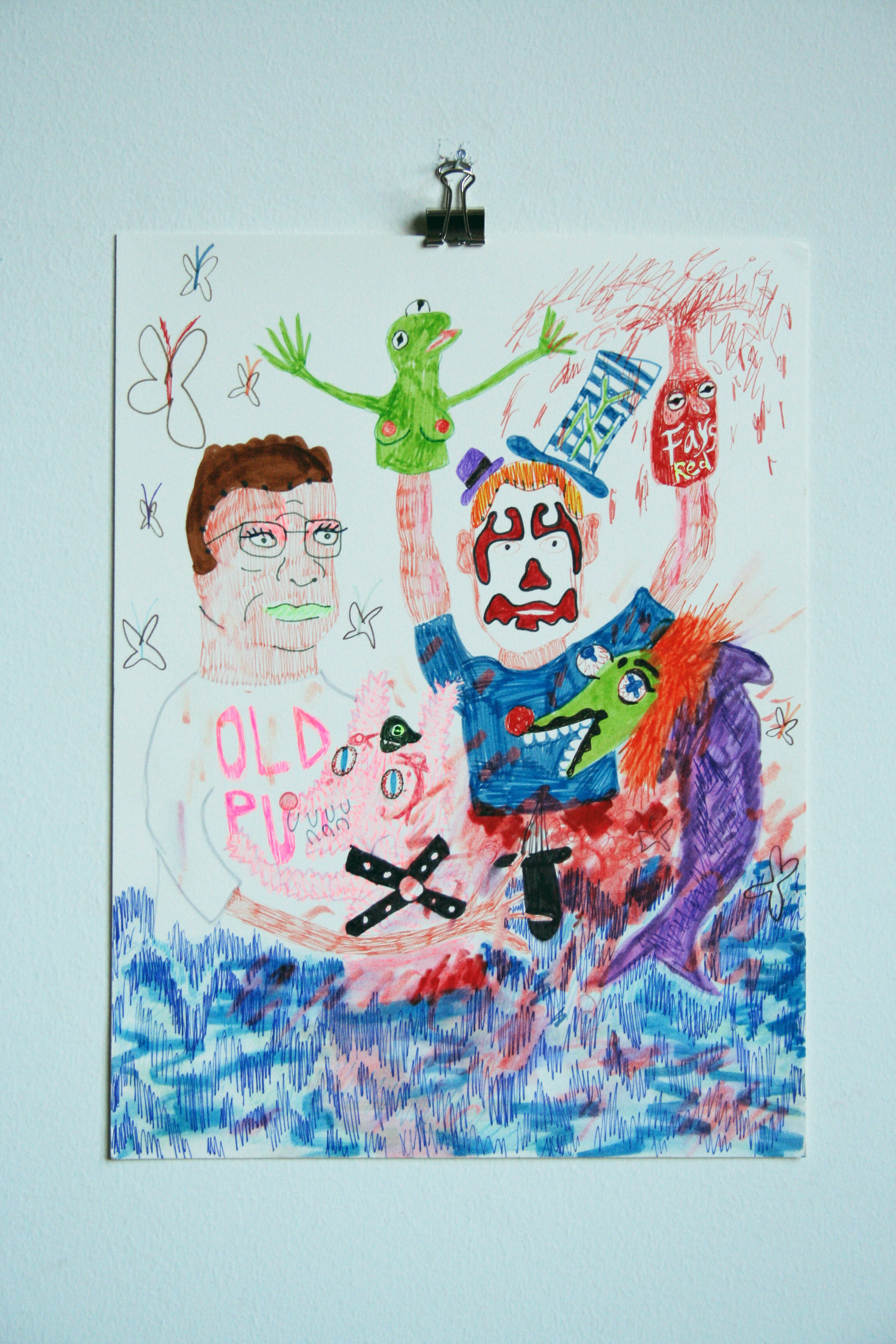   Juggalo Bobby,  2015  12 x 9 inches (30.48 x 22.86 cm.)  Marker on paper 
