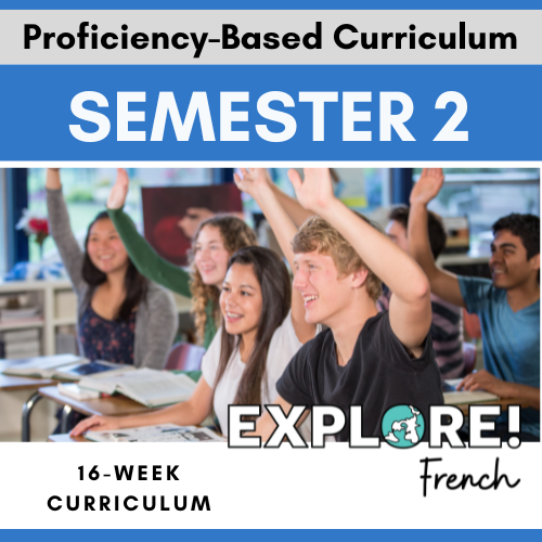 French 1 | Entire Second Semester Curriculum (16 weeks)