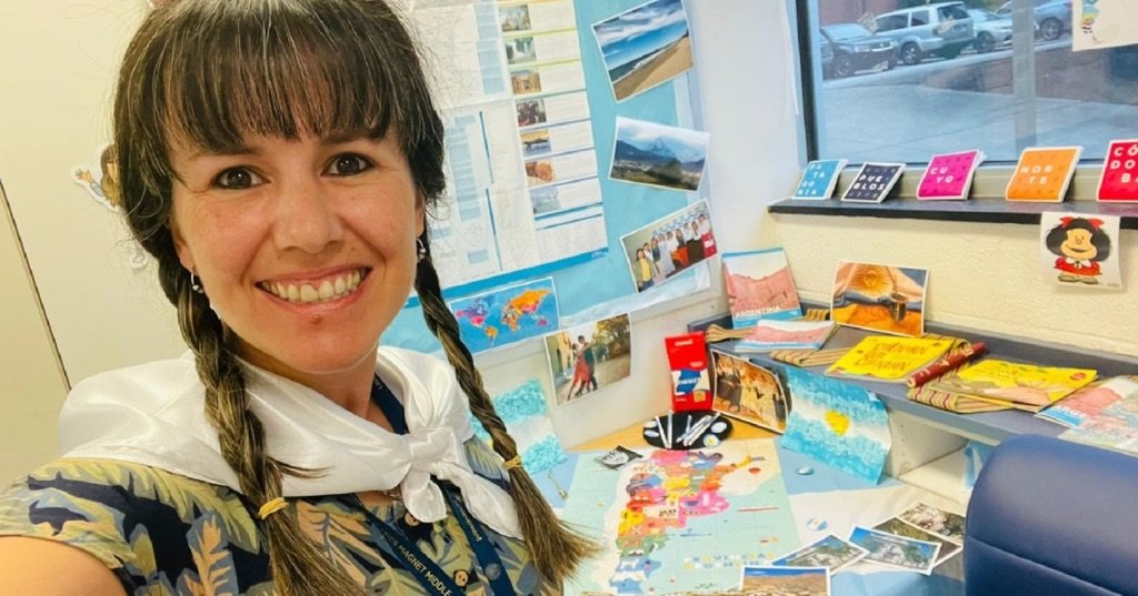 Ceci Camararo in her classroom